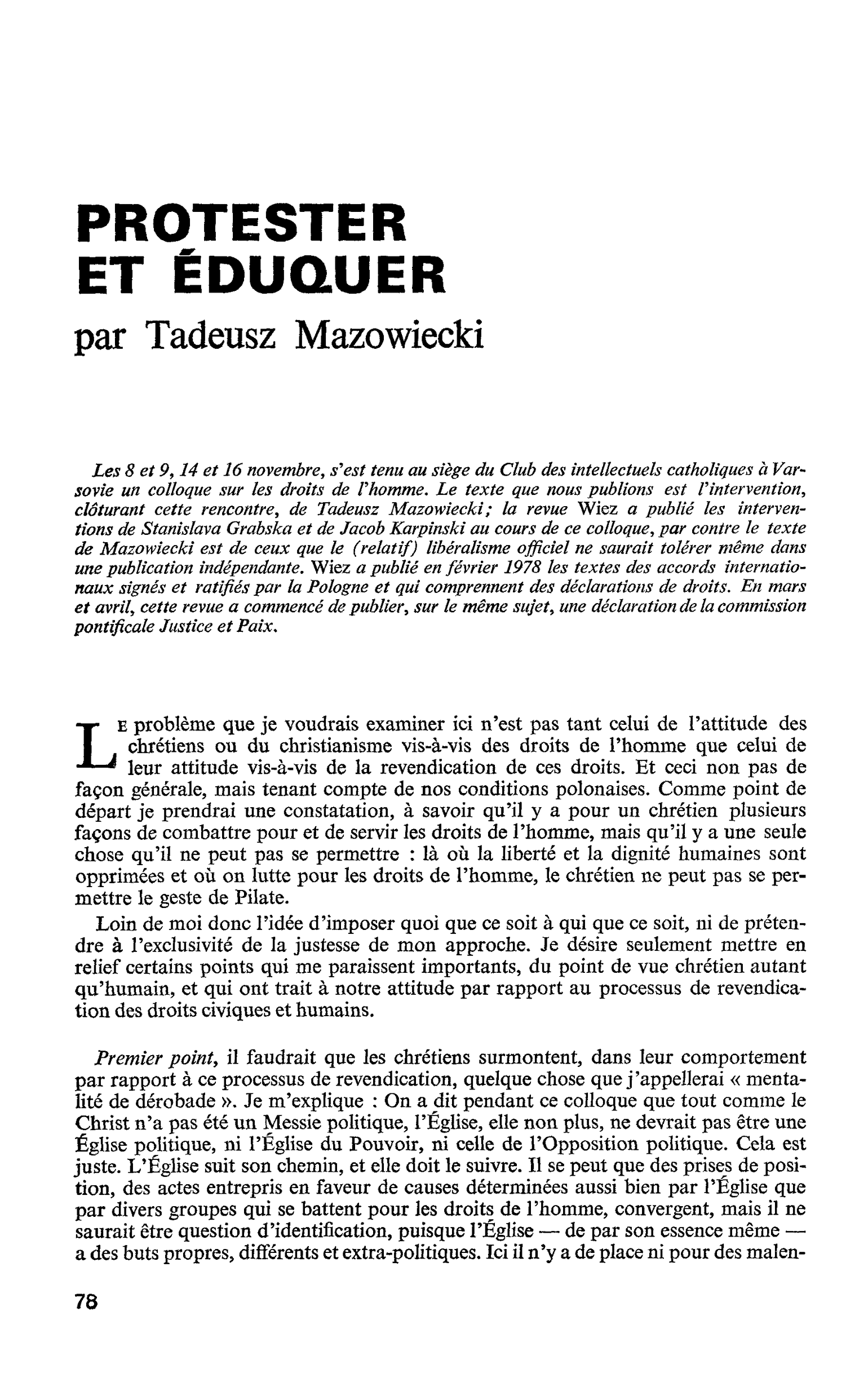 PROTESTER ET ÉDUQUER