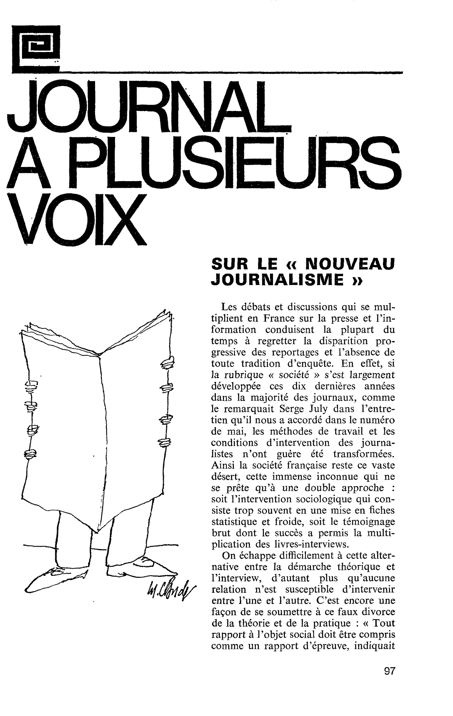 SUR LE « NOUVEAU JOURNALISME »