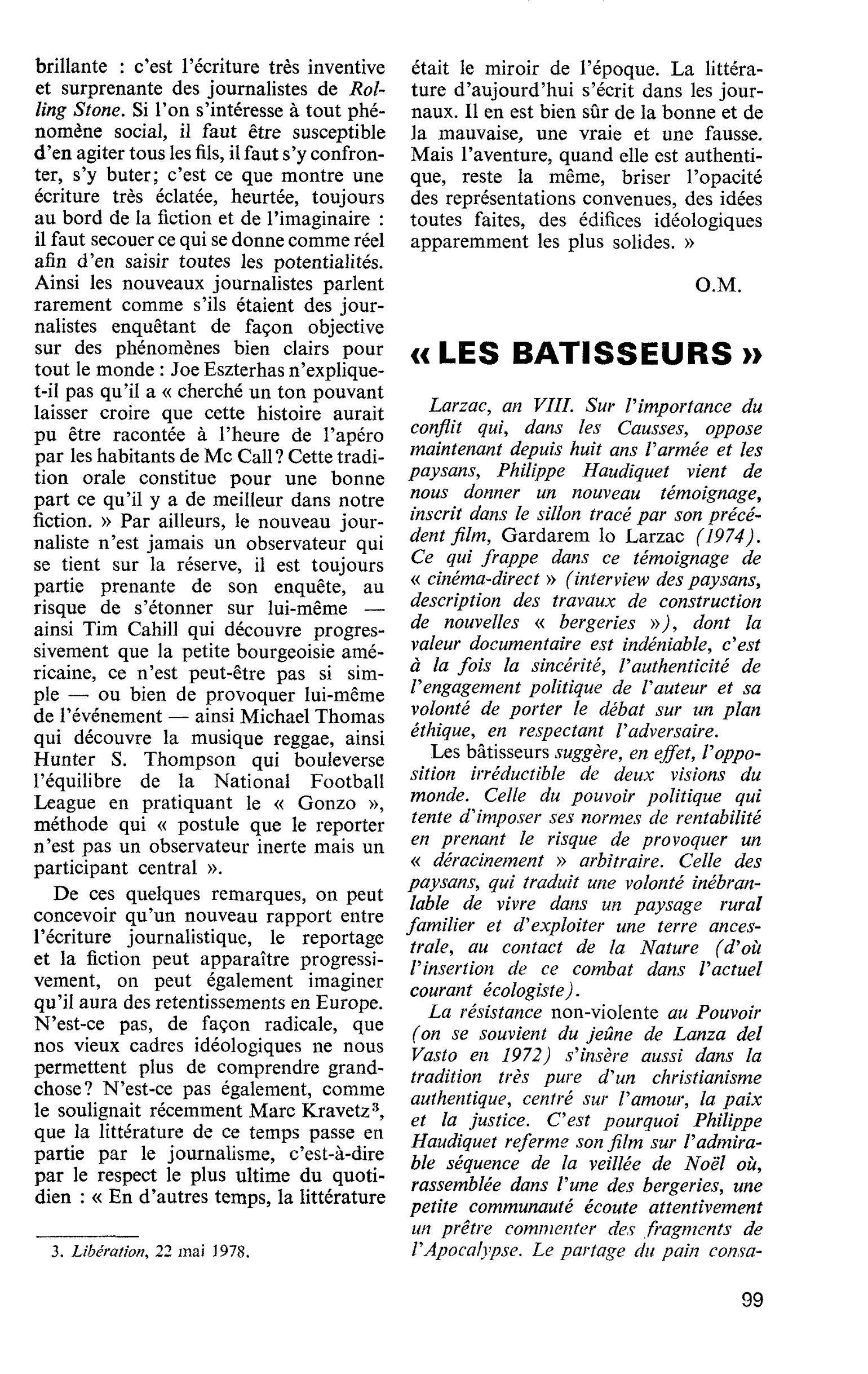« LES BATISSEURS »