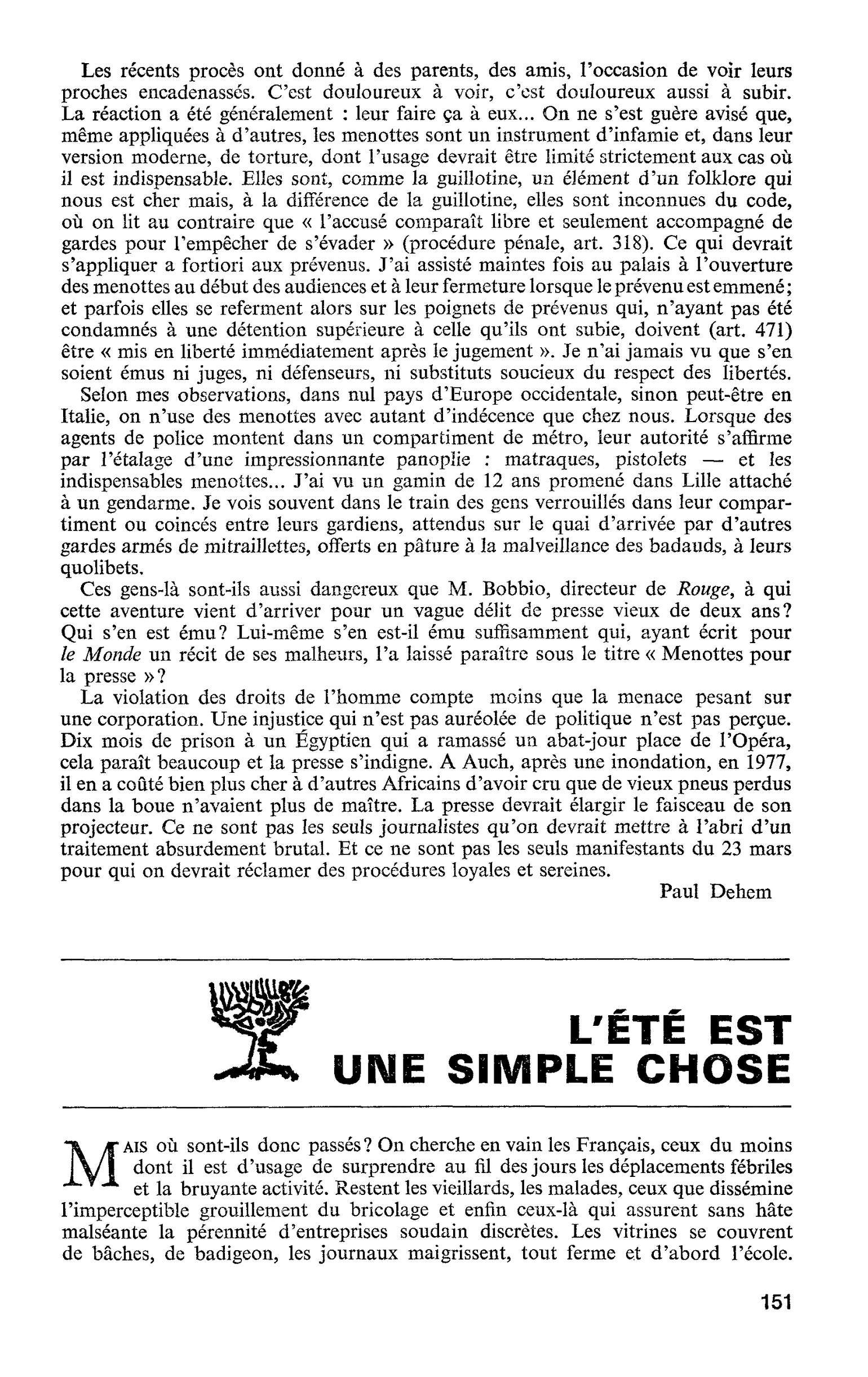 L’ÉTÉ EST UNE SIMPLE CHOSE