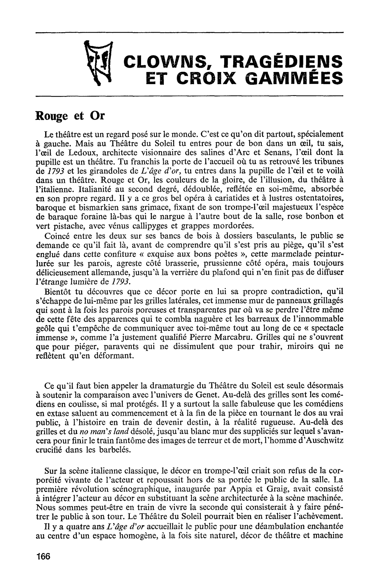 CLOWNS, TRAGÉDIENS ET CROIX GAMMÉES
