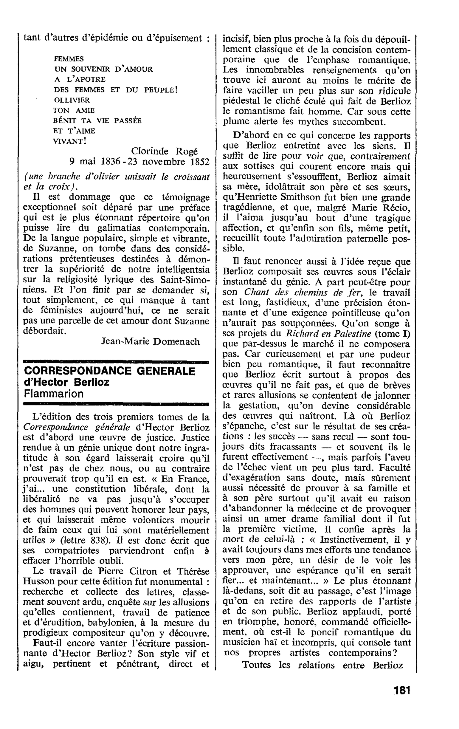 CORRESPONDANCE GENERALE d’Hector Berlioz