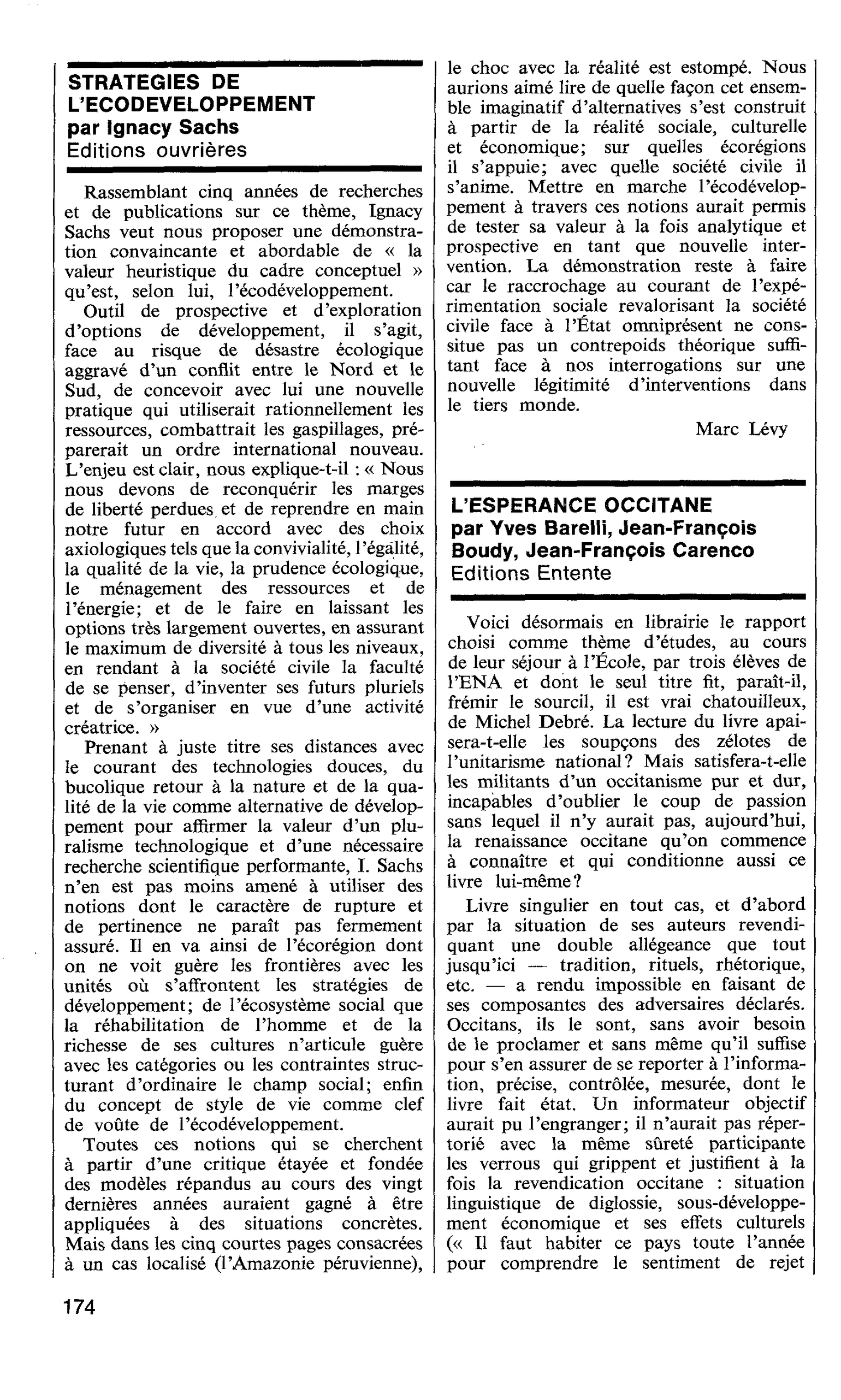 L’ESPERANCE OCCITANE par Yves Barelli, Jean-François Boudy, Jean-François Carenco