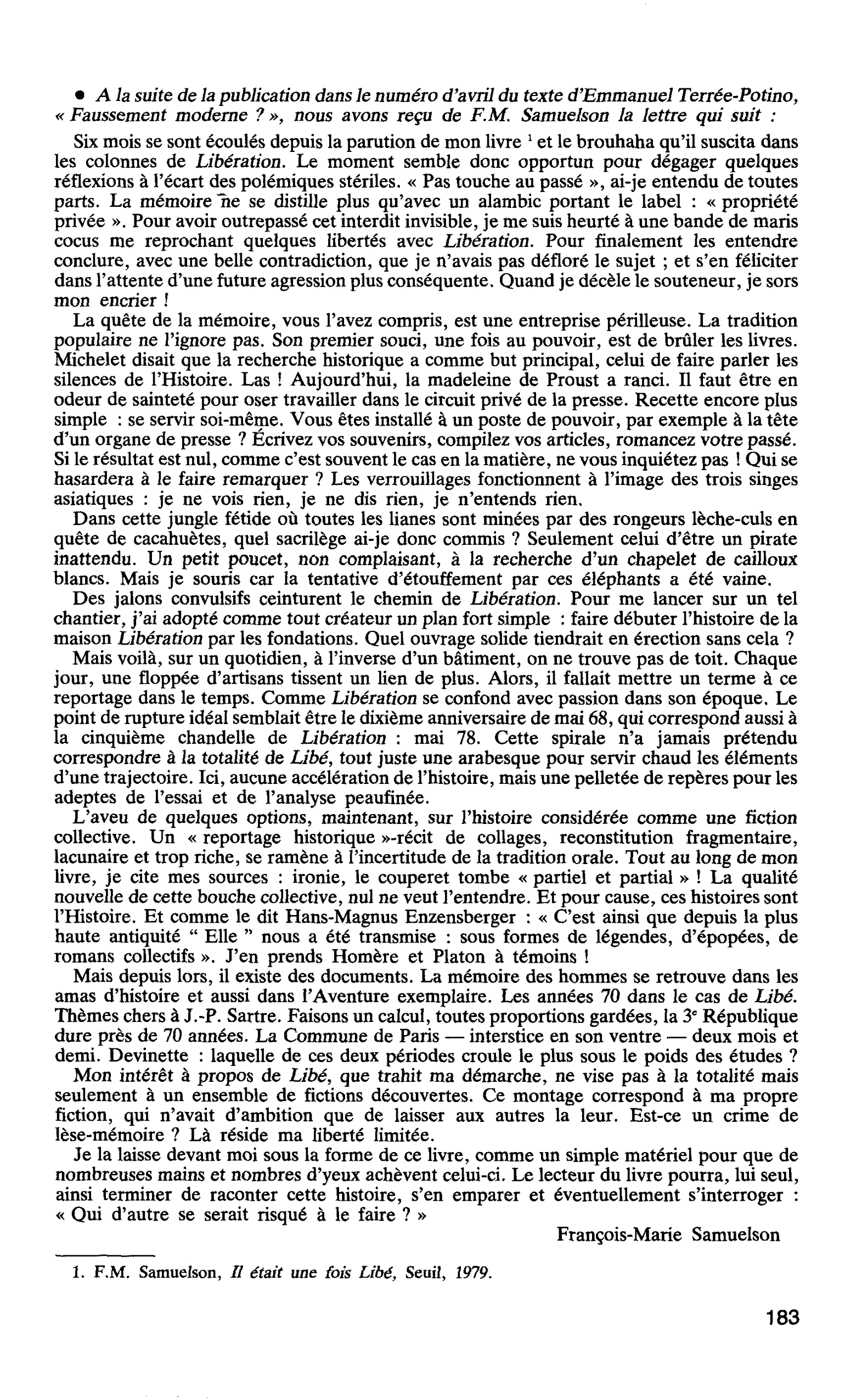 Correspondance