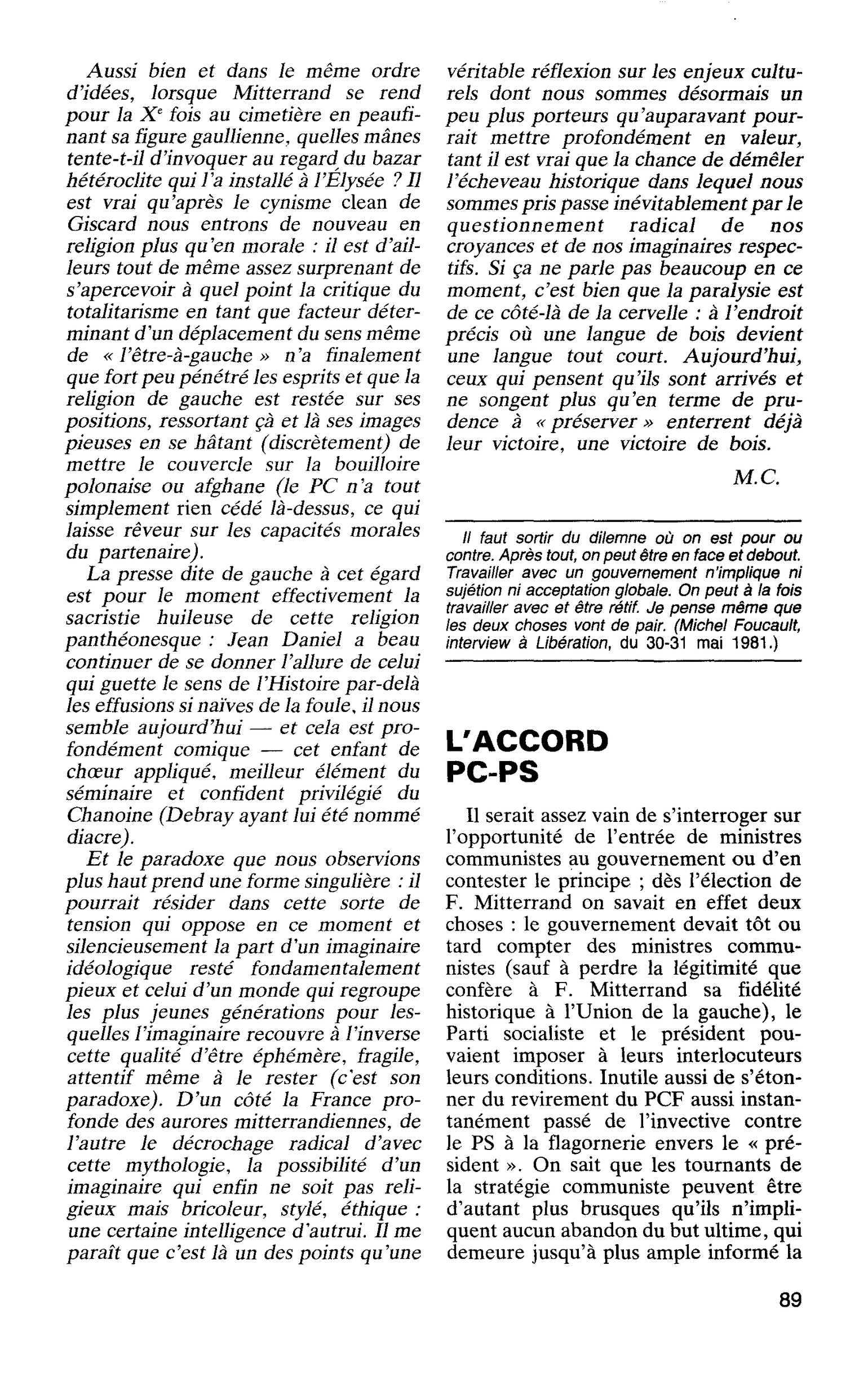 L’ACCORD PC-PS