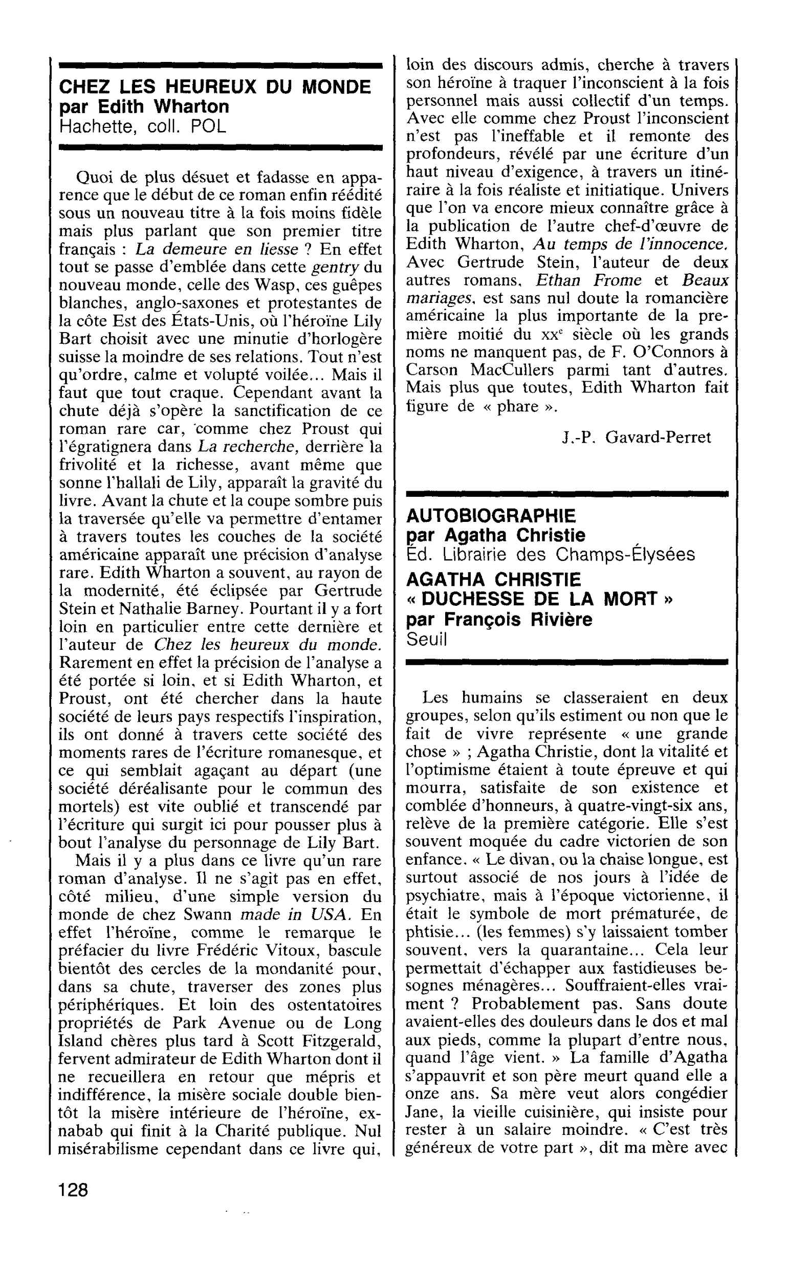CHEZ LES HEUREUX DU MONDE par Edith Wharton