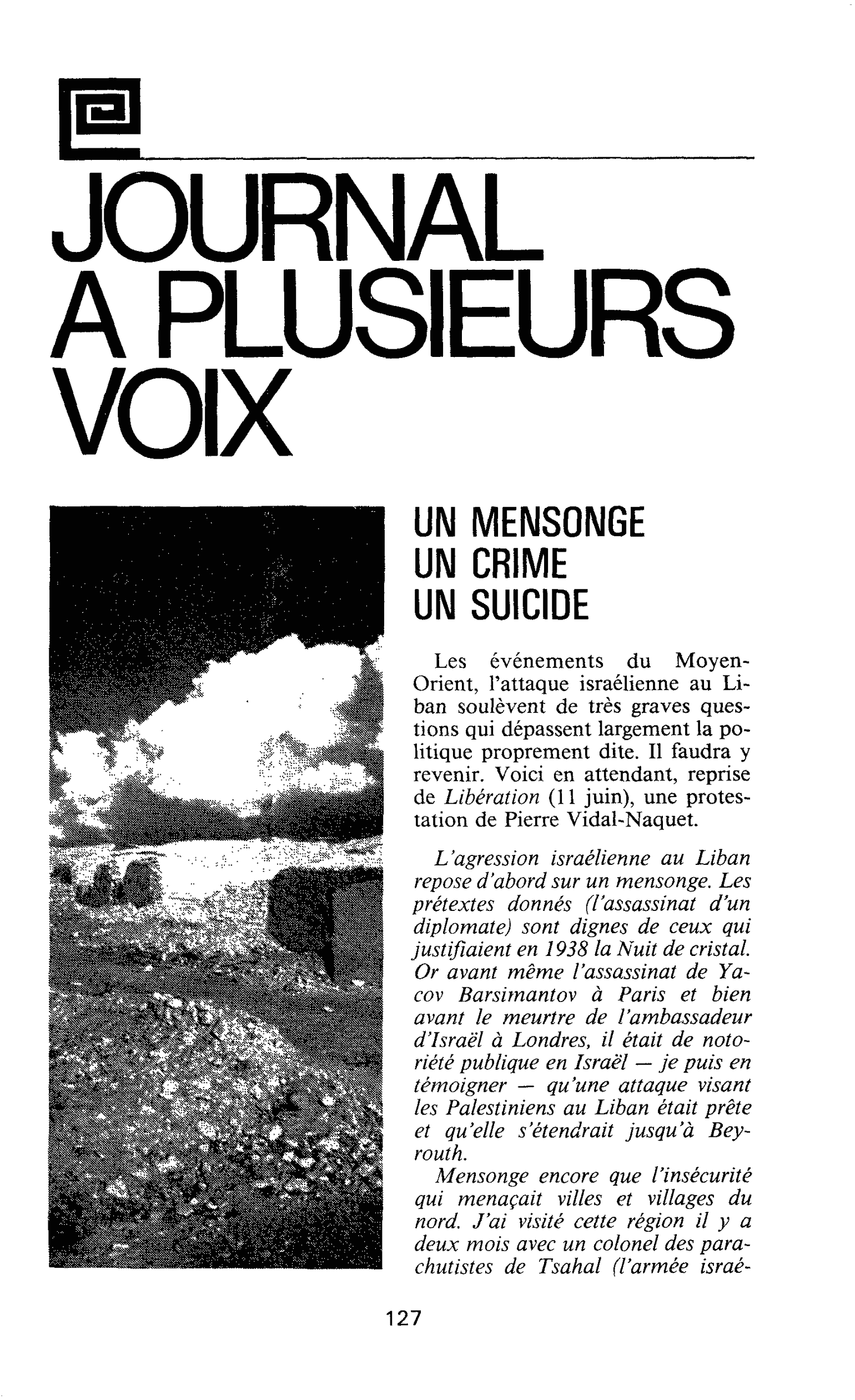 UN MENSONGE UN CRIME UN SUICIDE