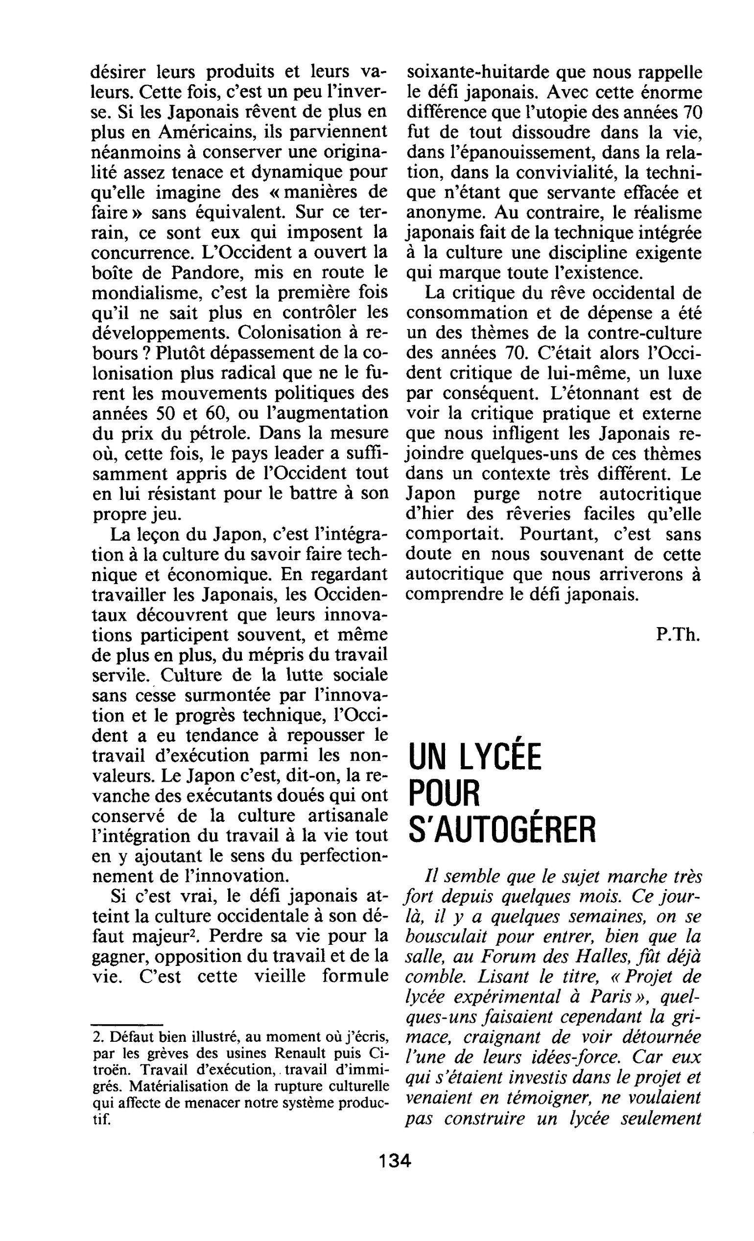 UN LYCEE POUR S’AUTOGÉRER
