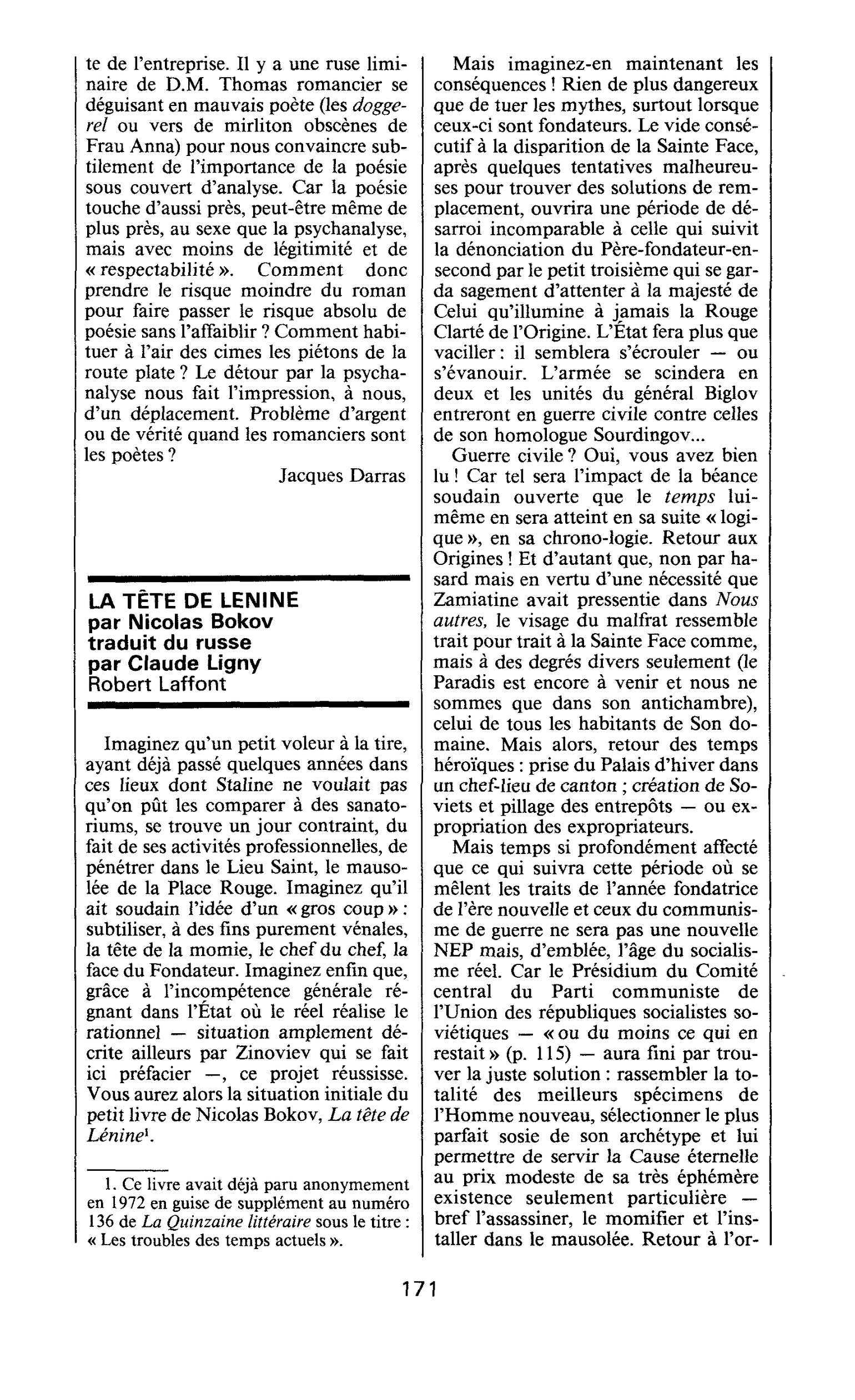 LA TÊTE DE LENINE par Nicolas Bokov