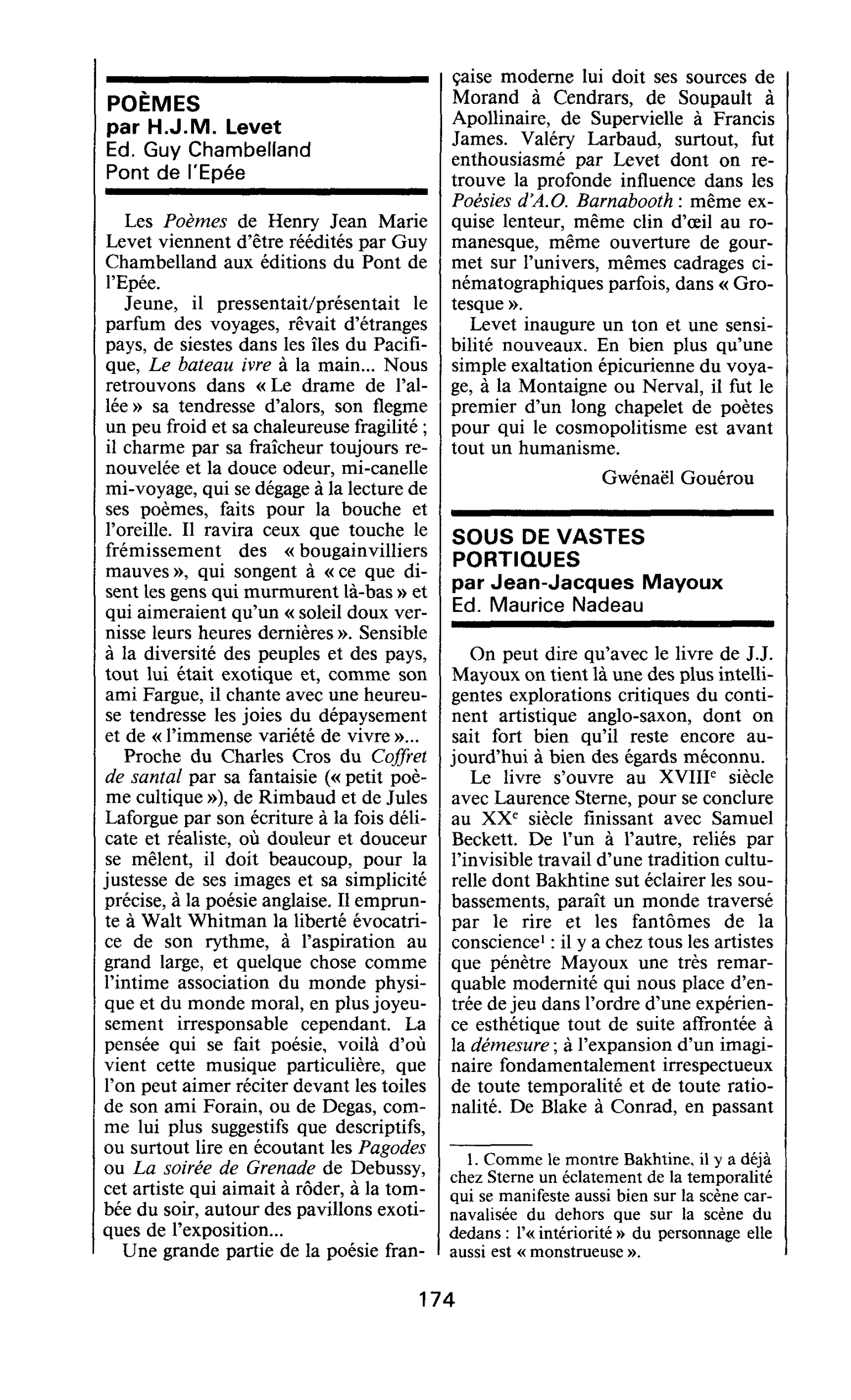 POEMES par H.J.M. Levet