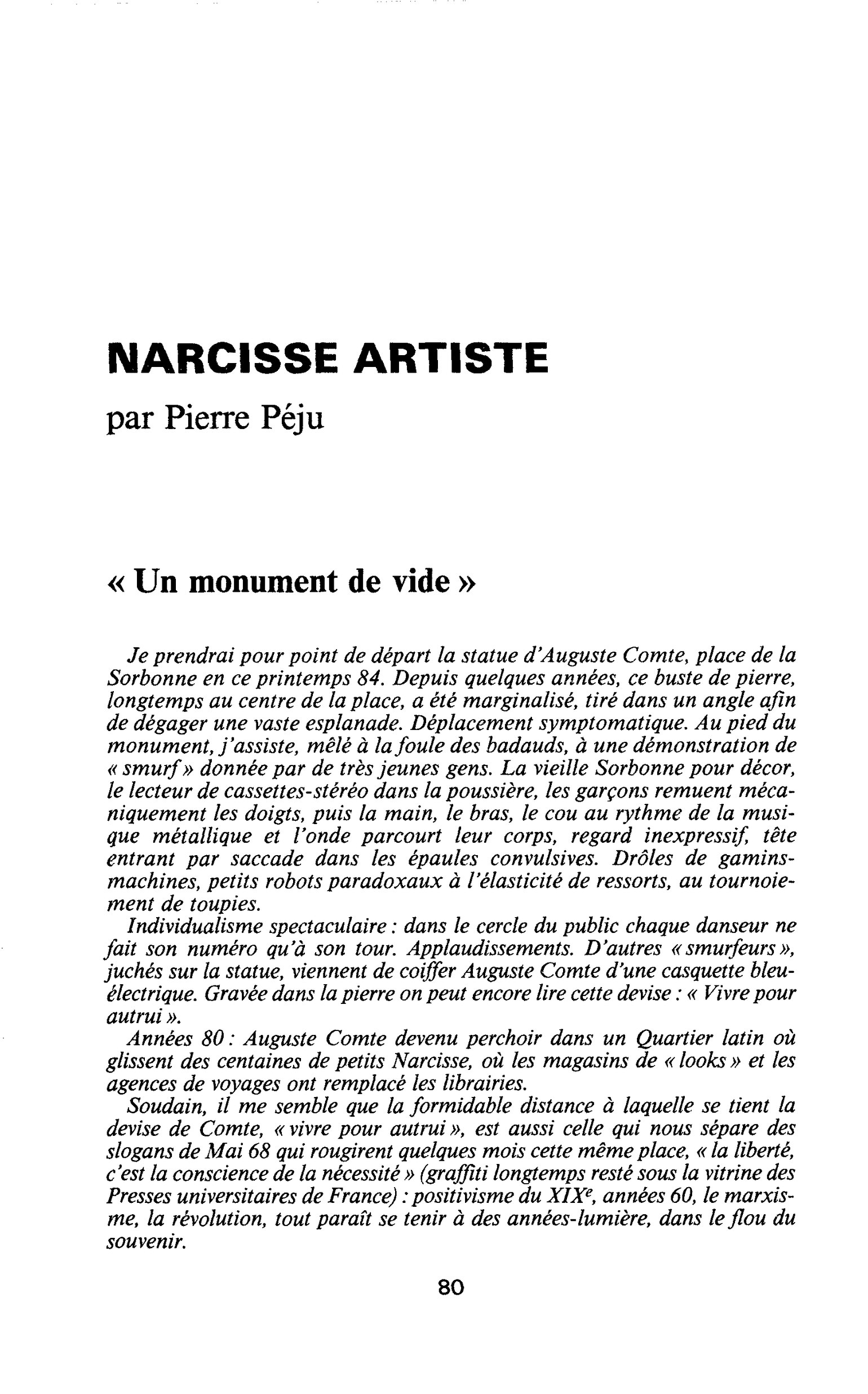 NARCISSE ARTISTE