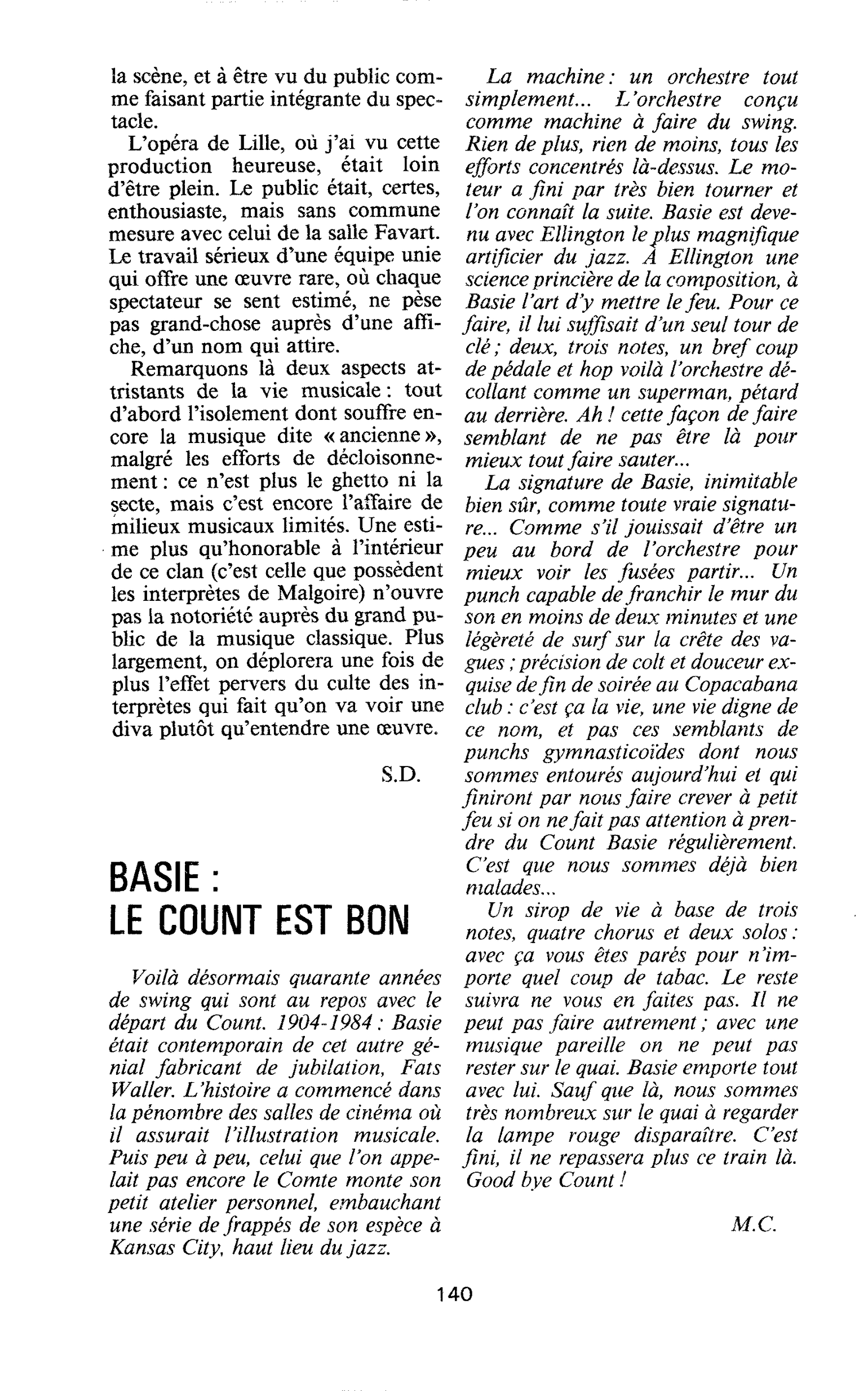 BASIE : LE COUNT EST BON