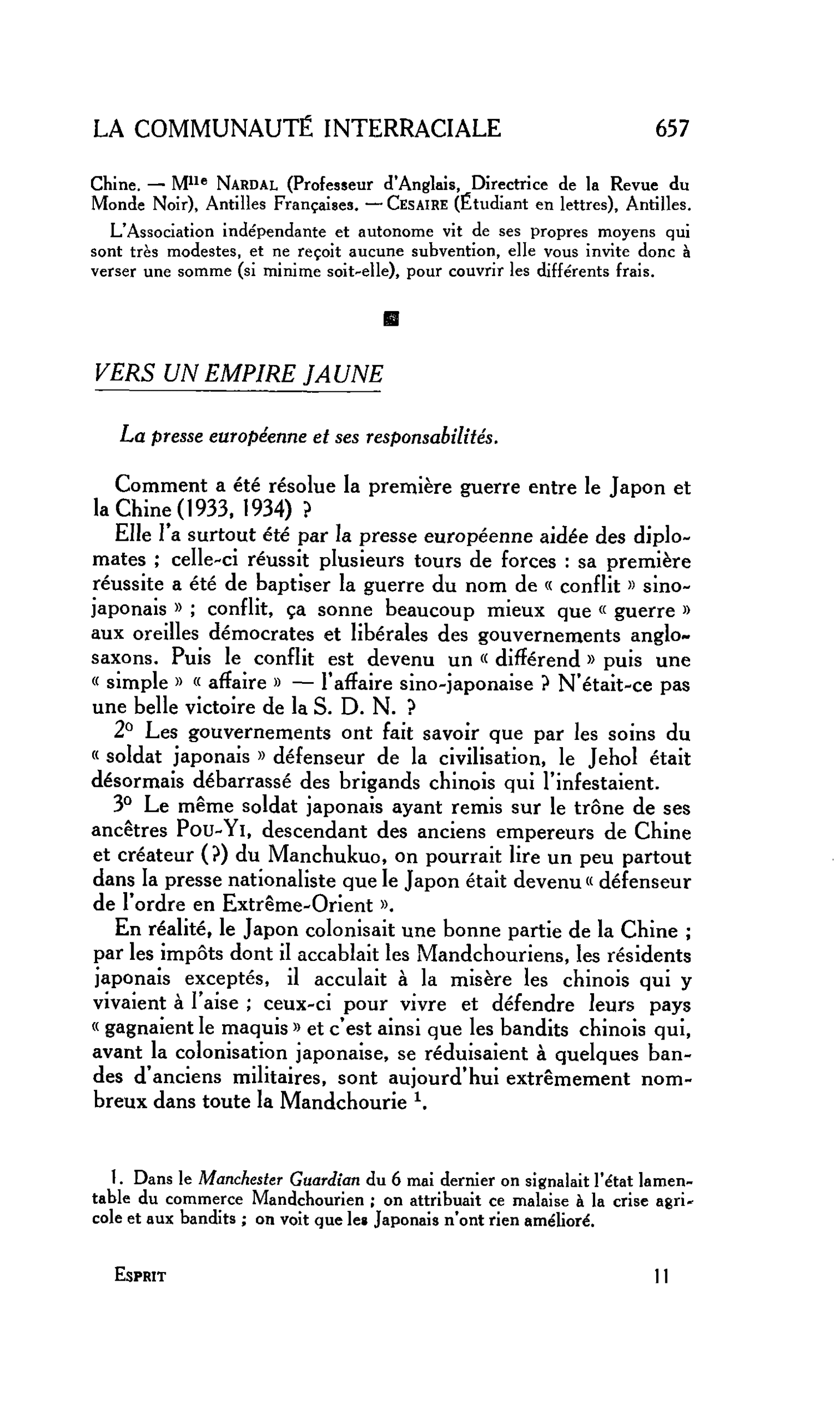 VERS UN EMPIRE JAUNE