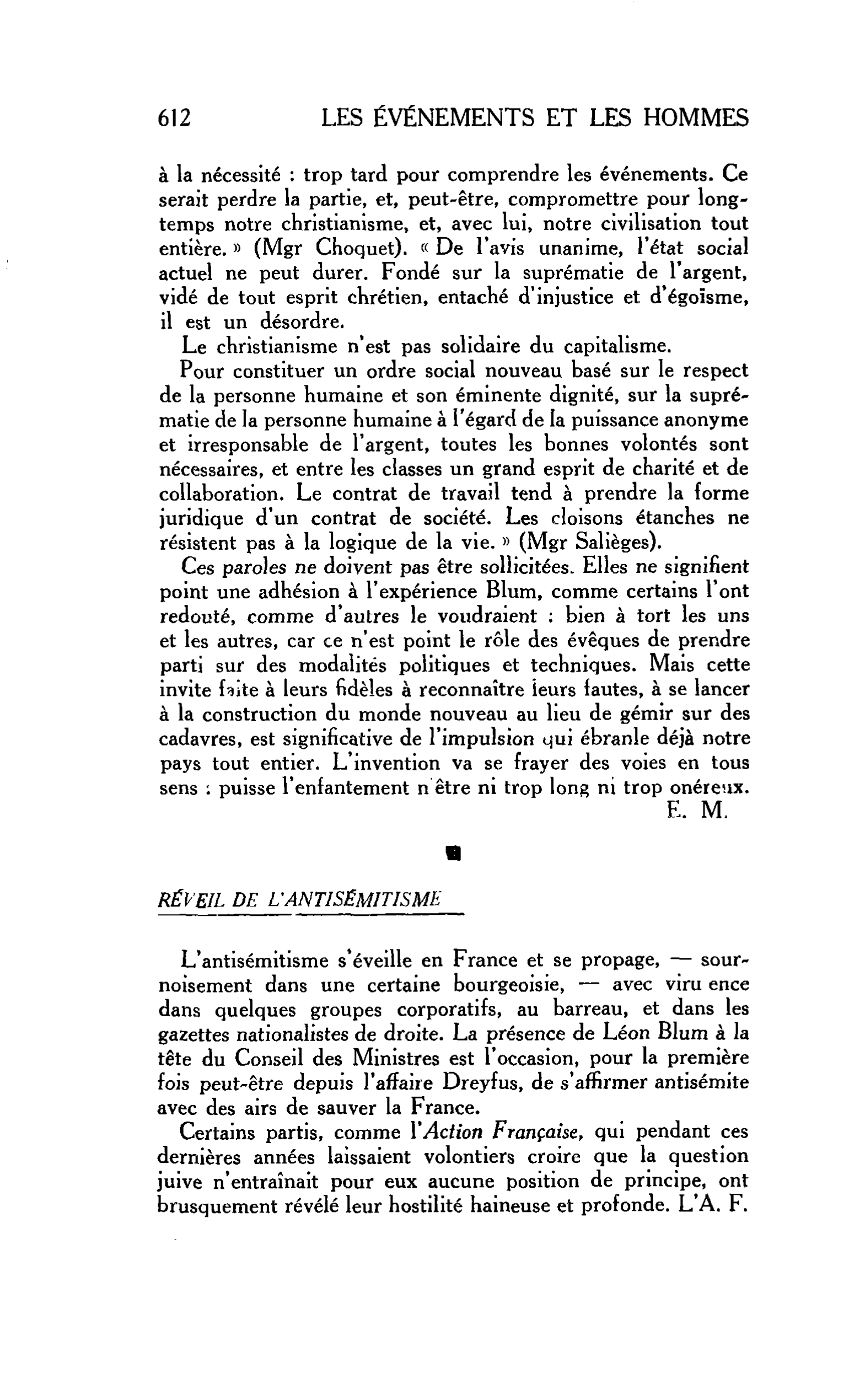 LA CITÉ : RÉVEIL DE L’ANTISÉMITISME