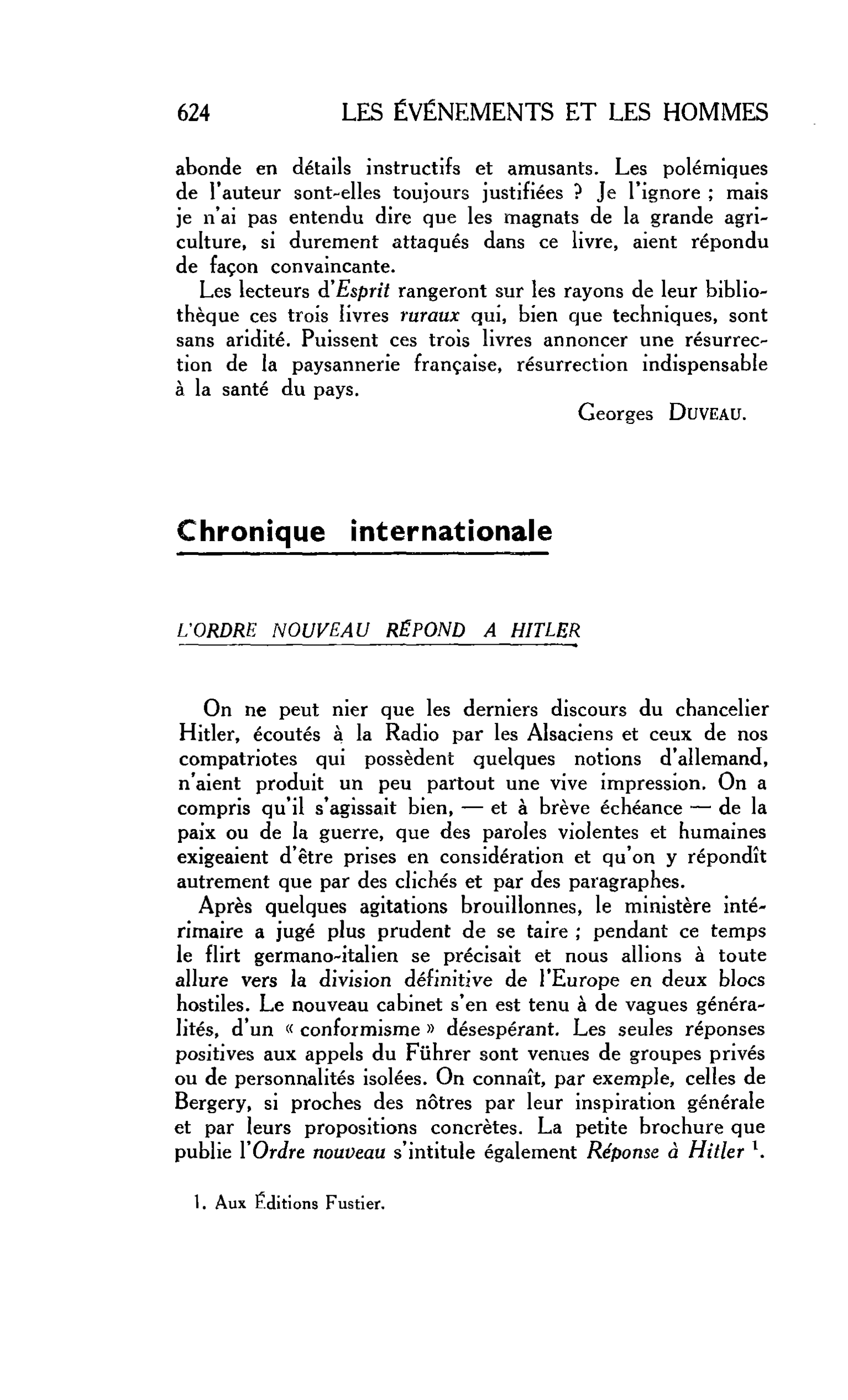 LA CITÉ : Chronique internationale