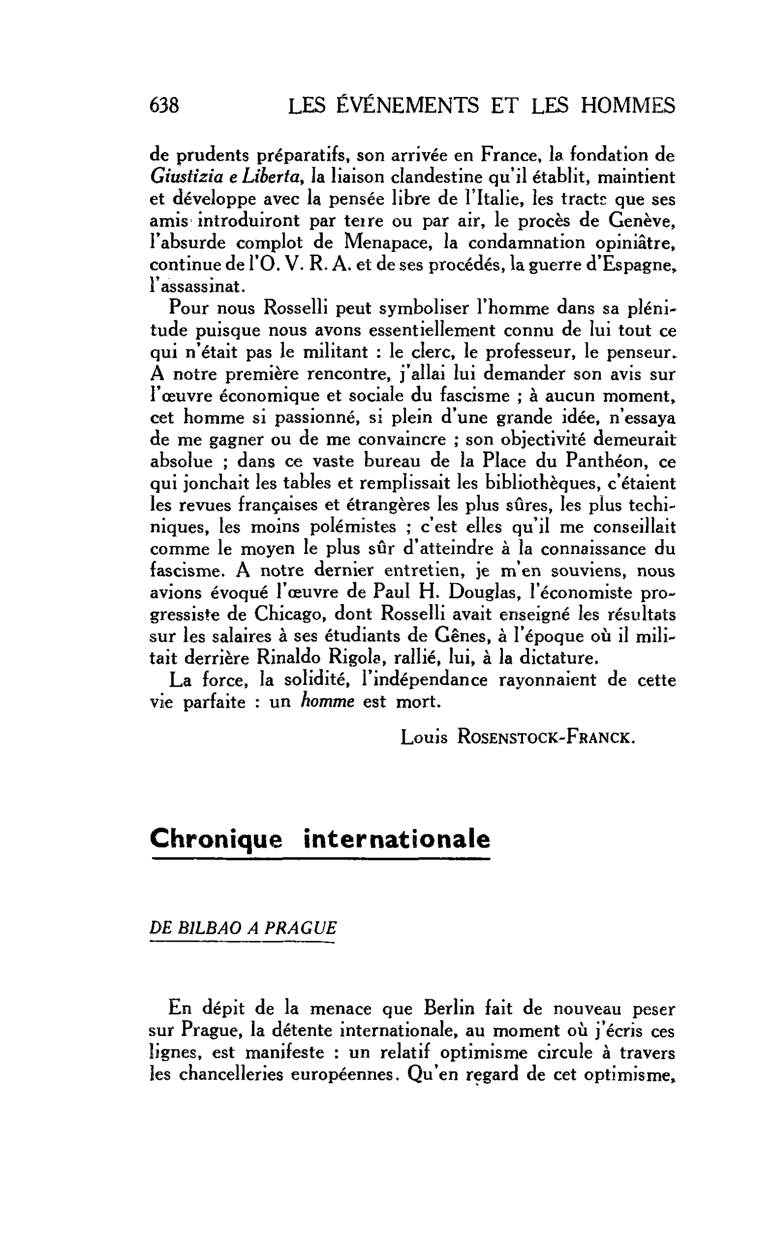 Chronique internationale : DE BILBAO A PRAGUE