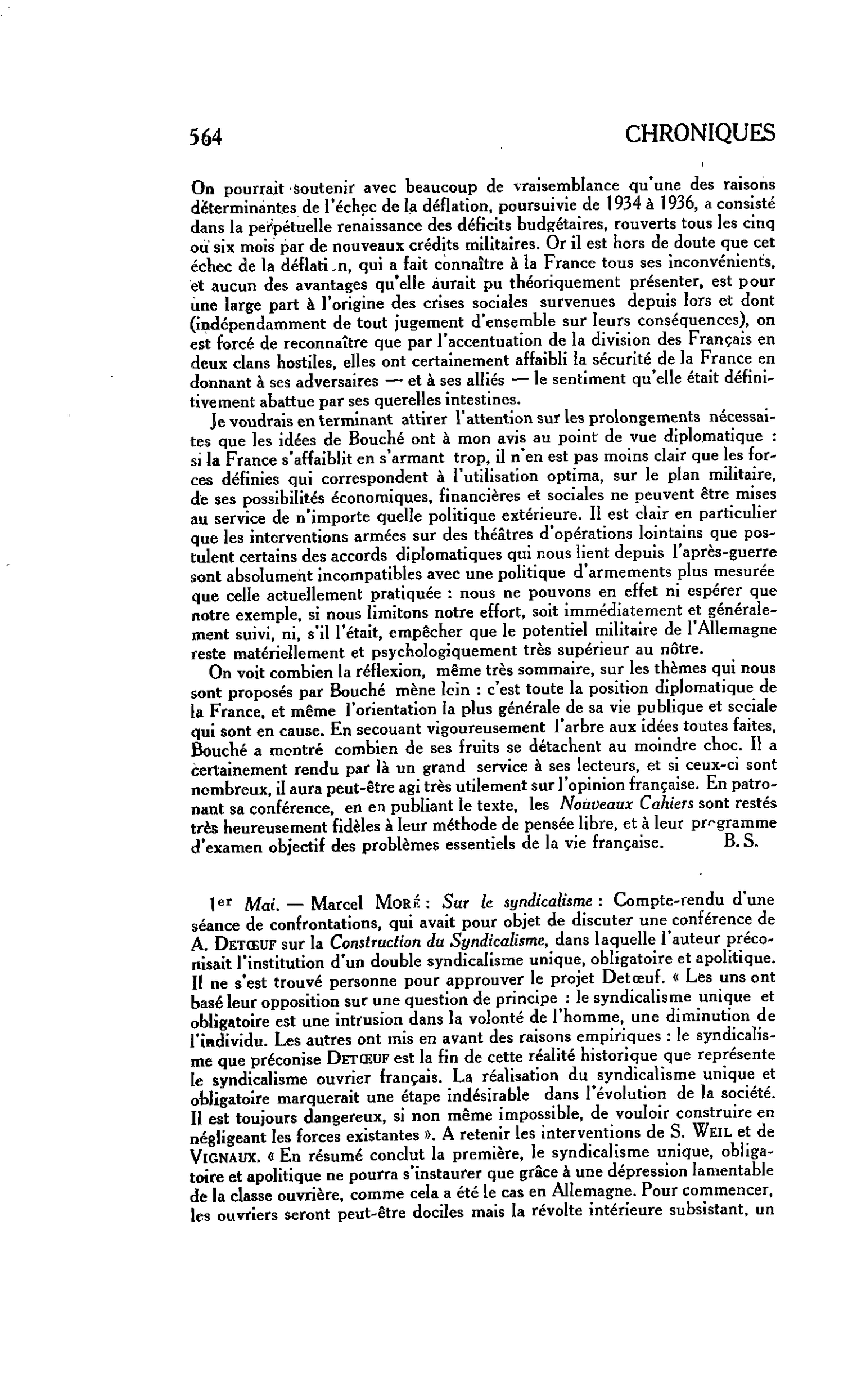 1er Mai. ? Marcel Moré :