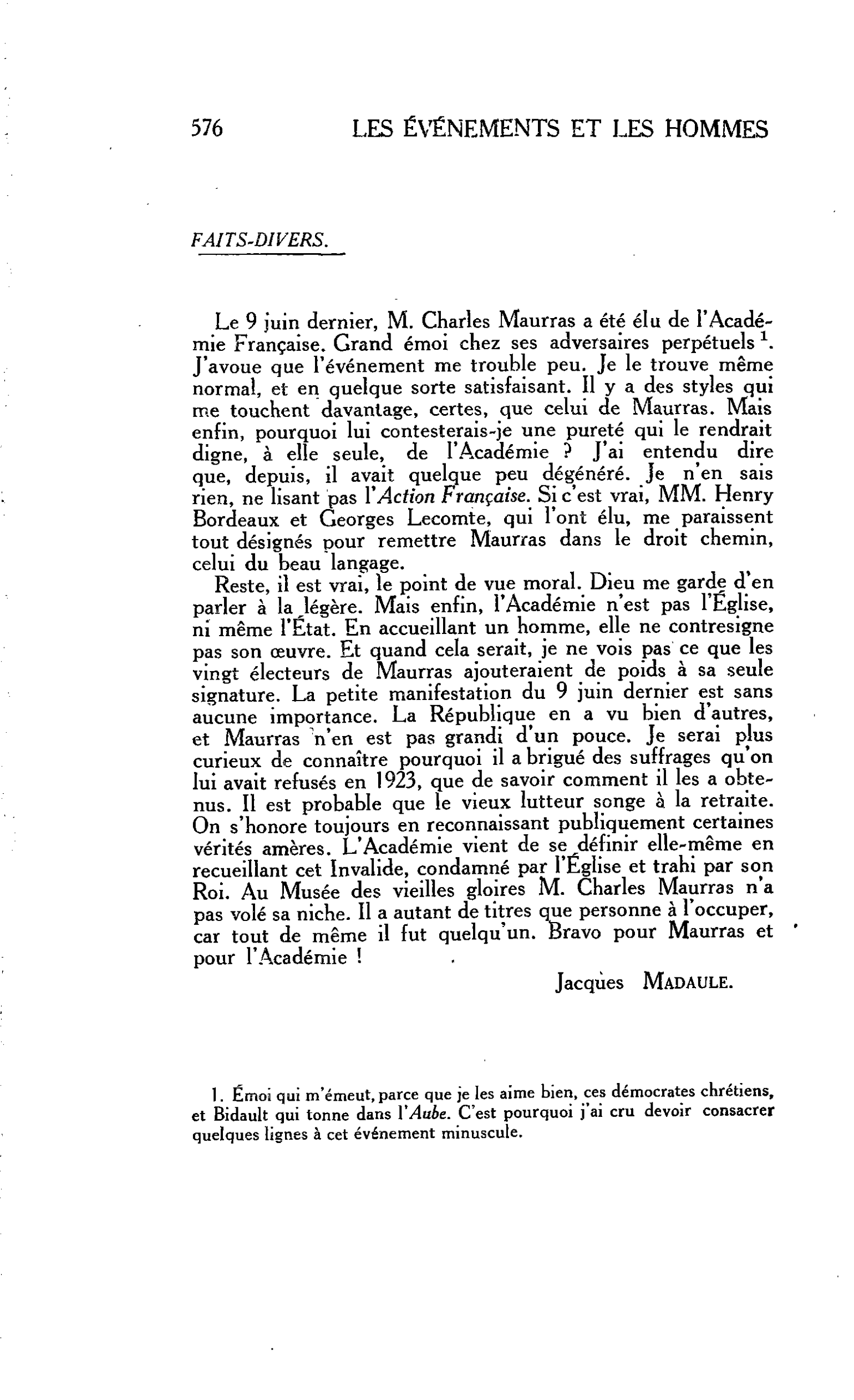 LES LETTRES : FAITS-DIVERS