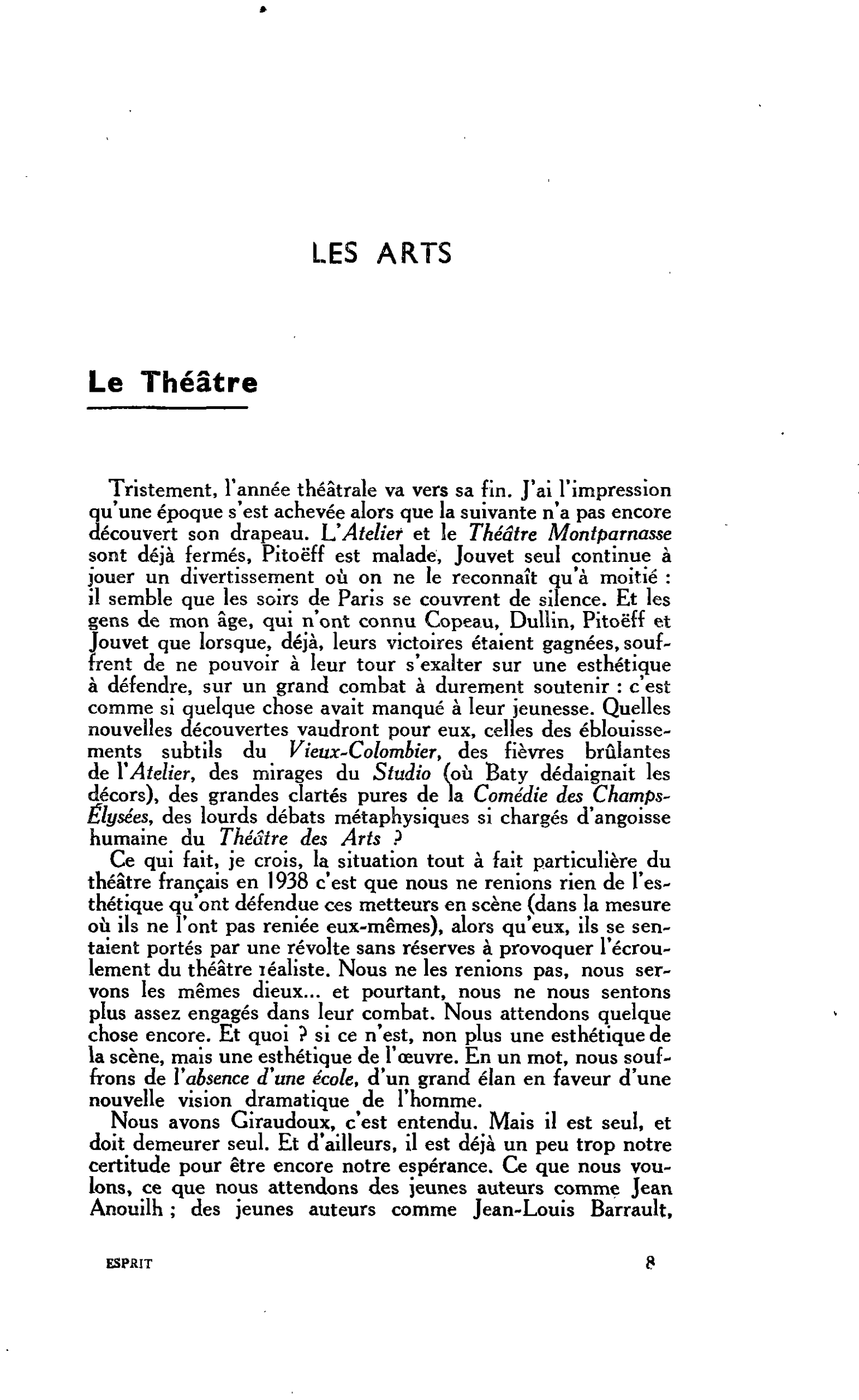 LES ARTS : Le Théâtre