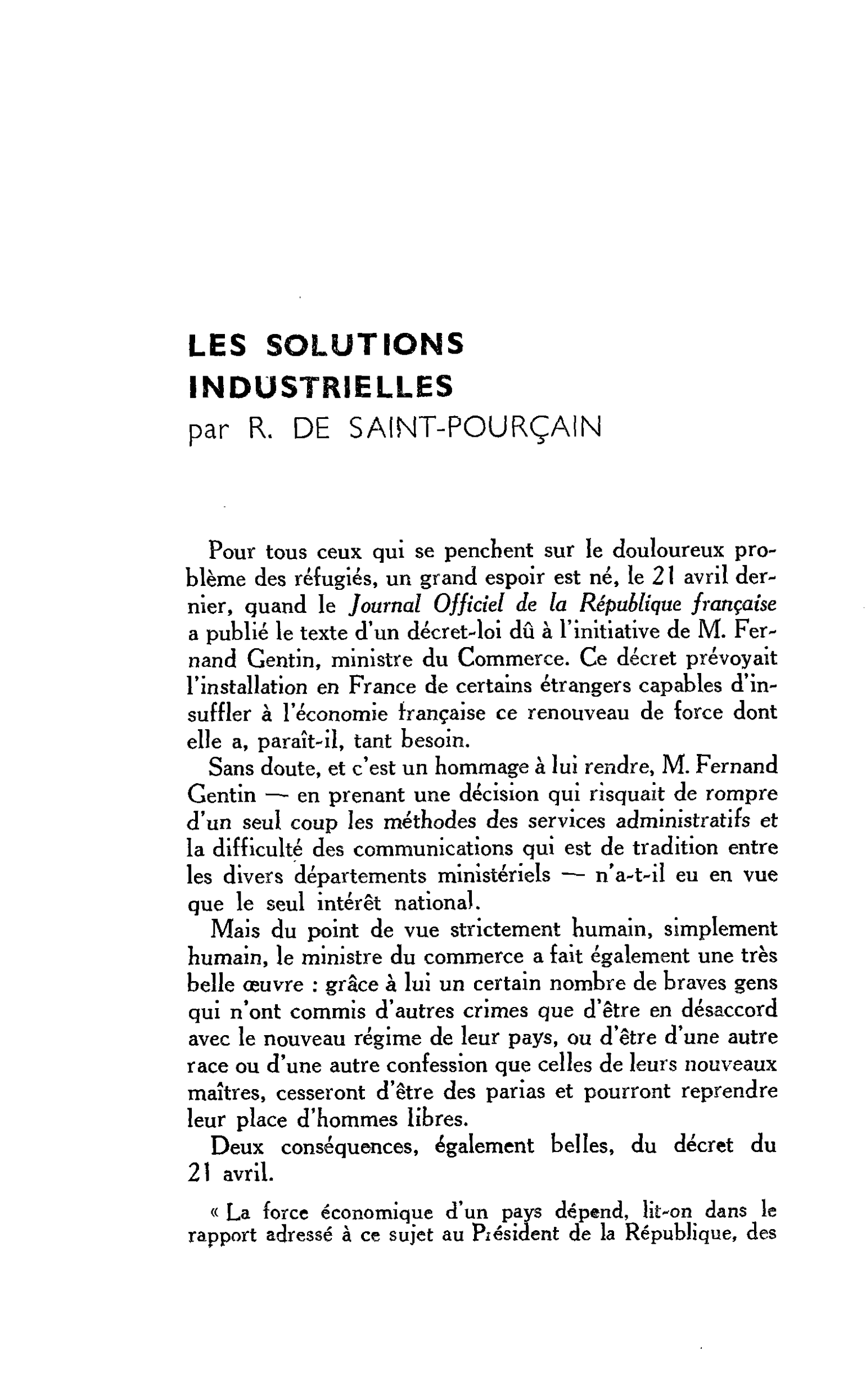LES SOLUTIONS INDUSTRIELLES