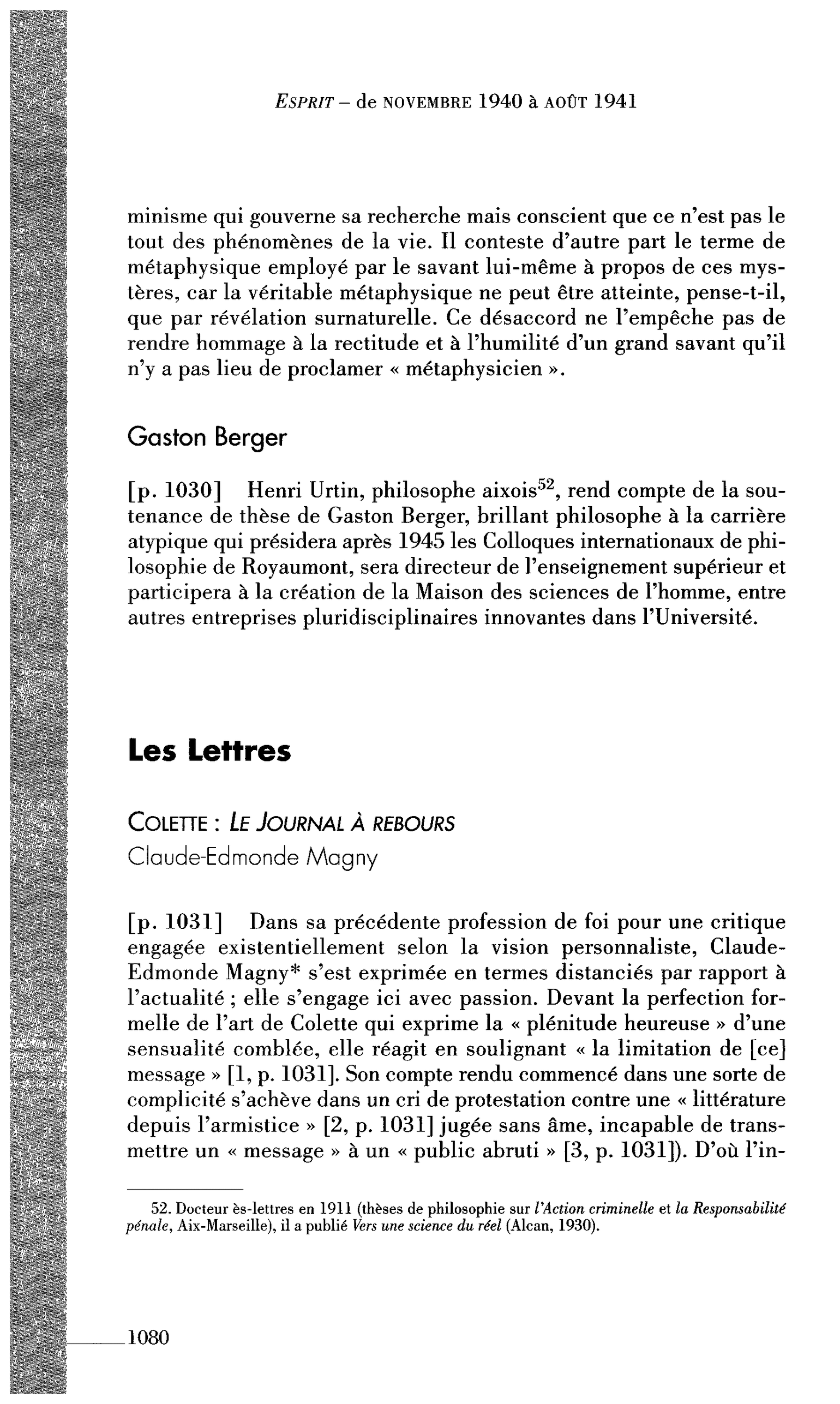 La Pensée engagée : Gaston Berger