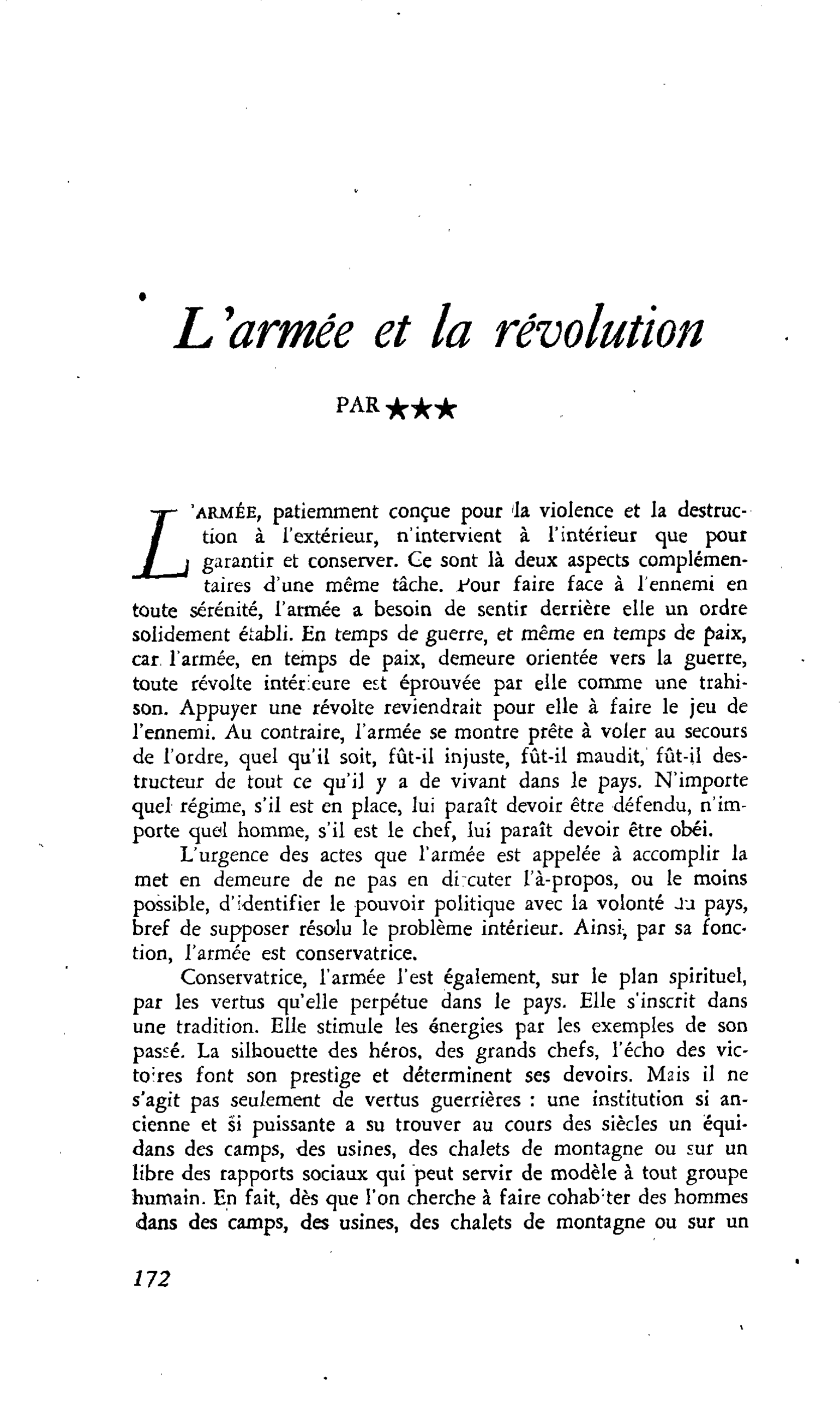L’armée et la révolution