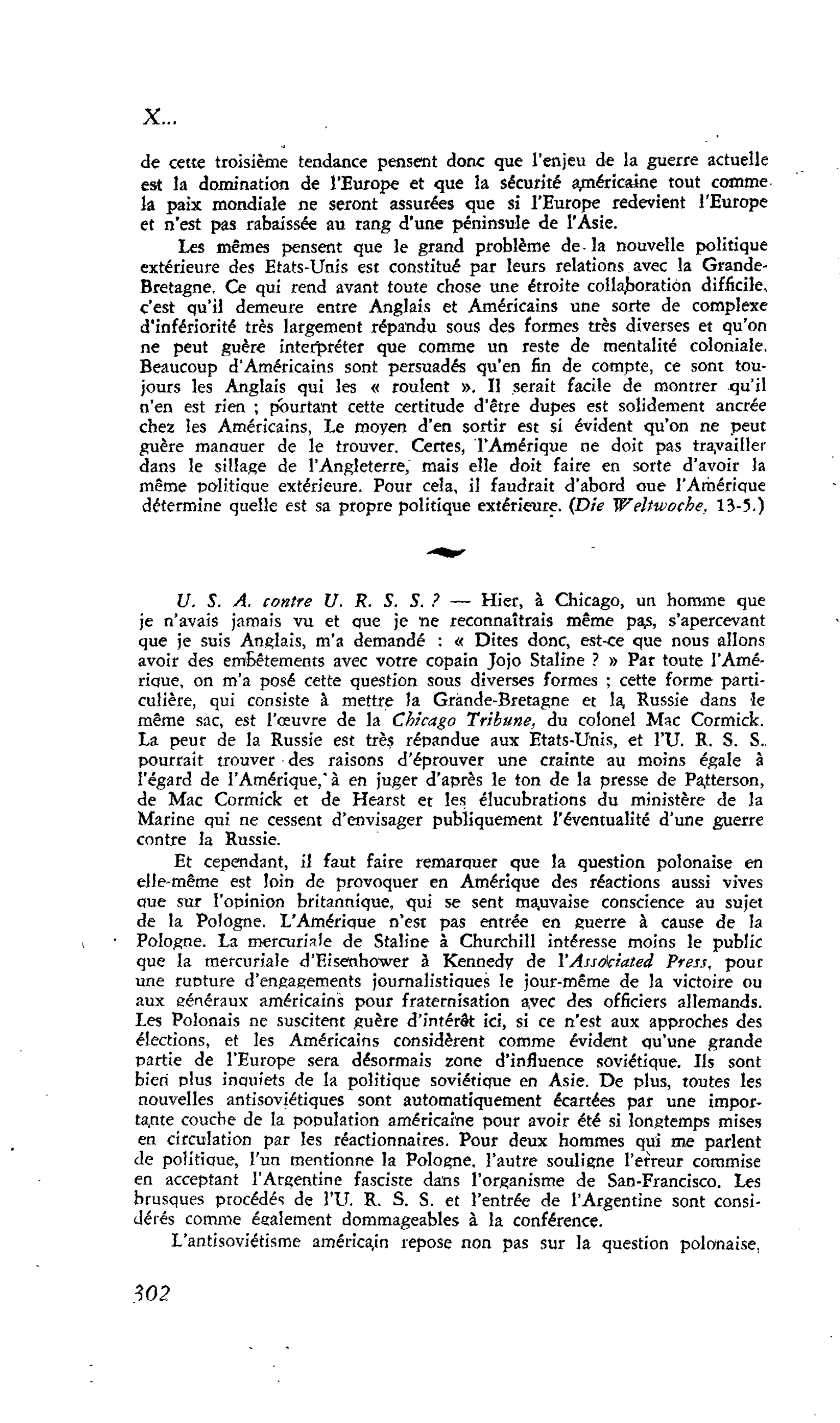 LA CITE : U. S. A. contre U. R. S. S. ?