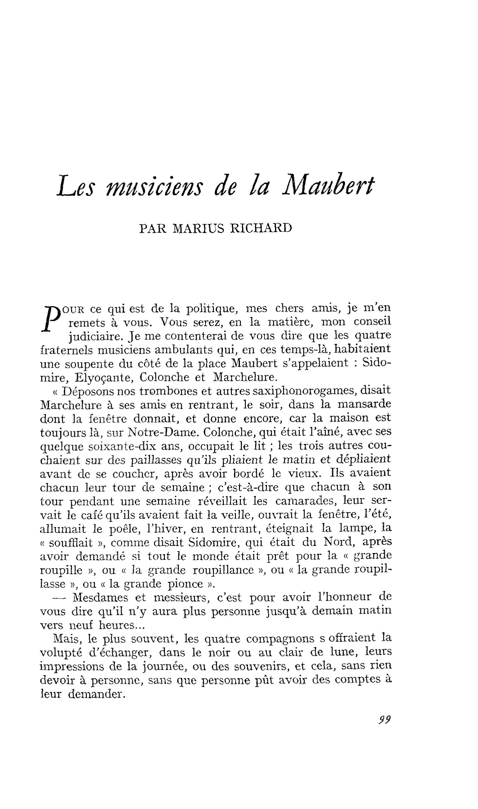 Les musiciens de la Maubert