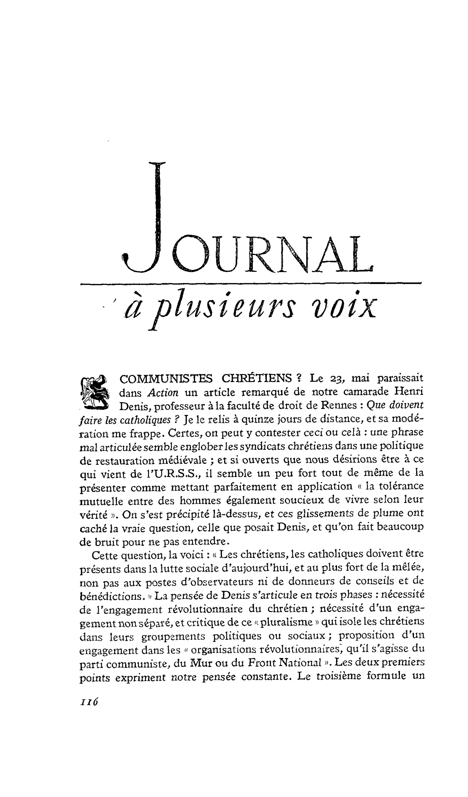 COMMUNISTES CHRÉTIENS ?