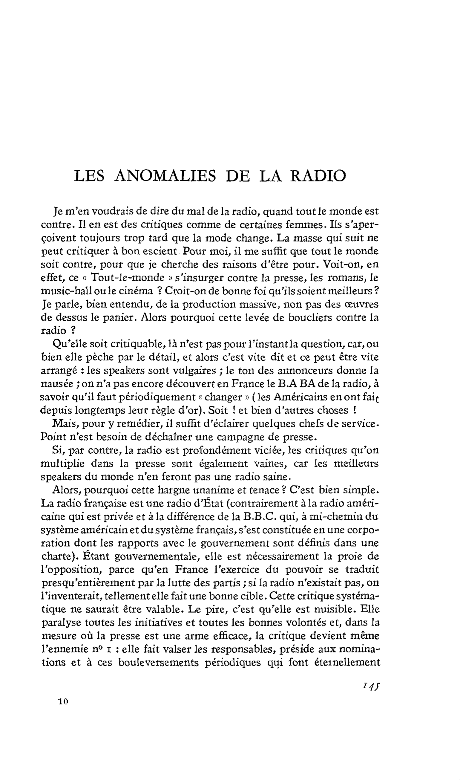 LES ANOMALIES DE LA RADIO