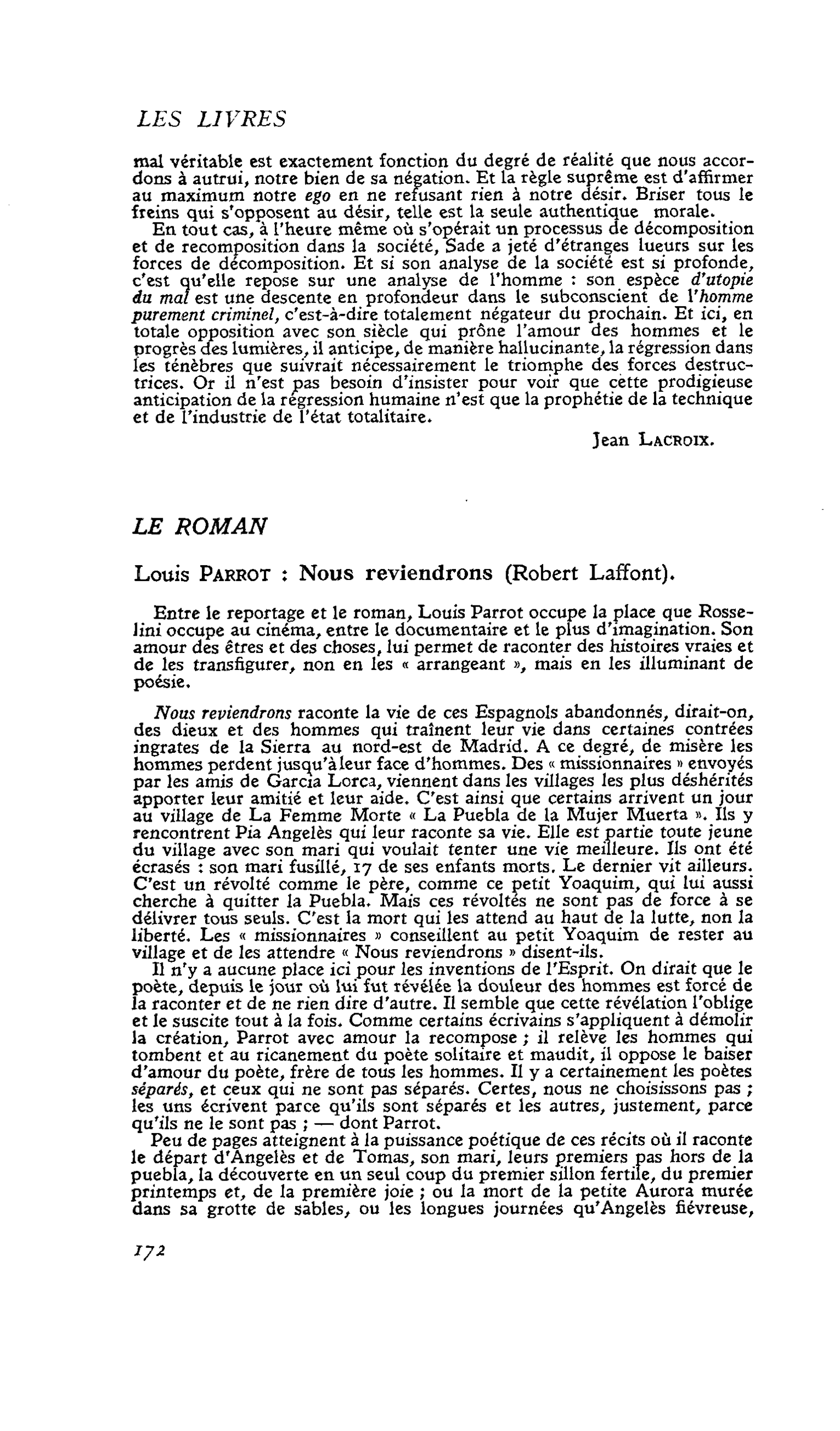 Louis Parrot : Nous reviendrons