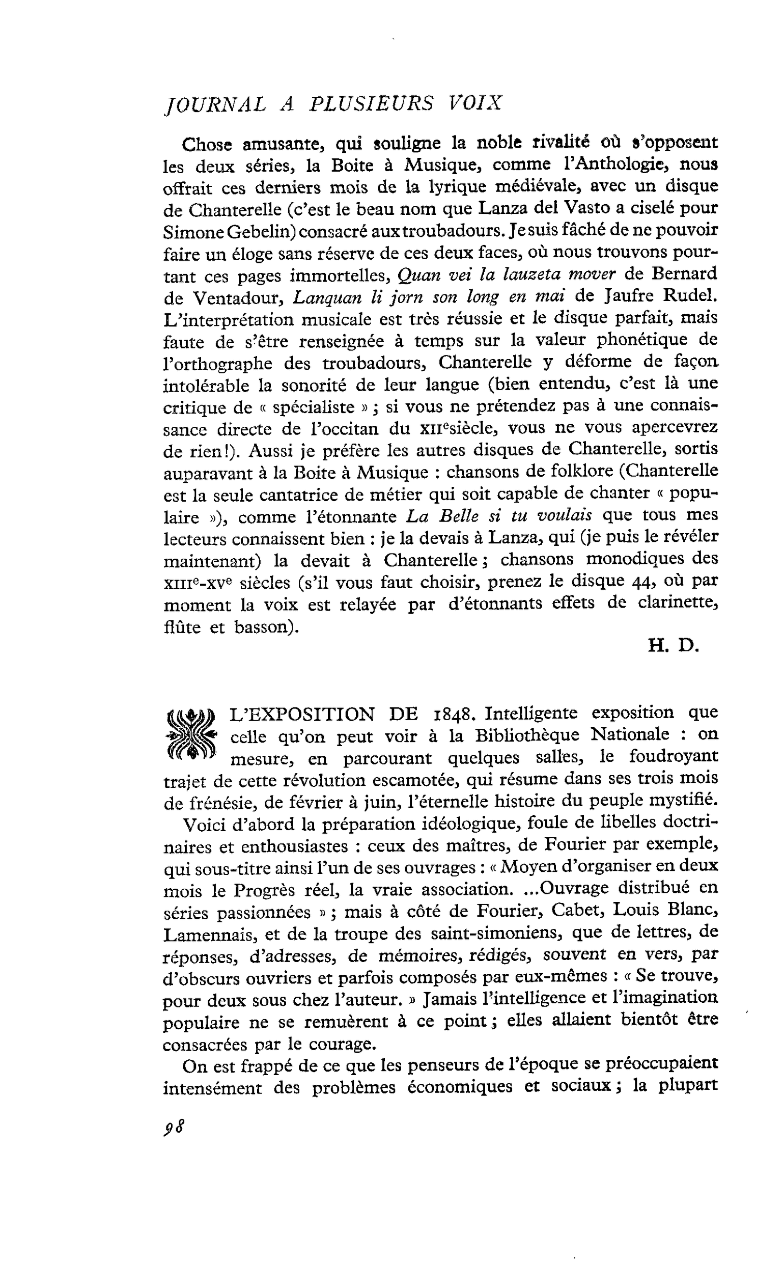 L’EXPOSITION DE 1848
