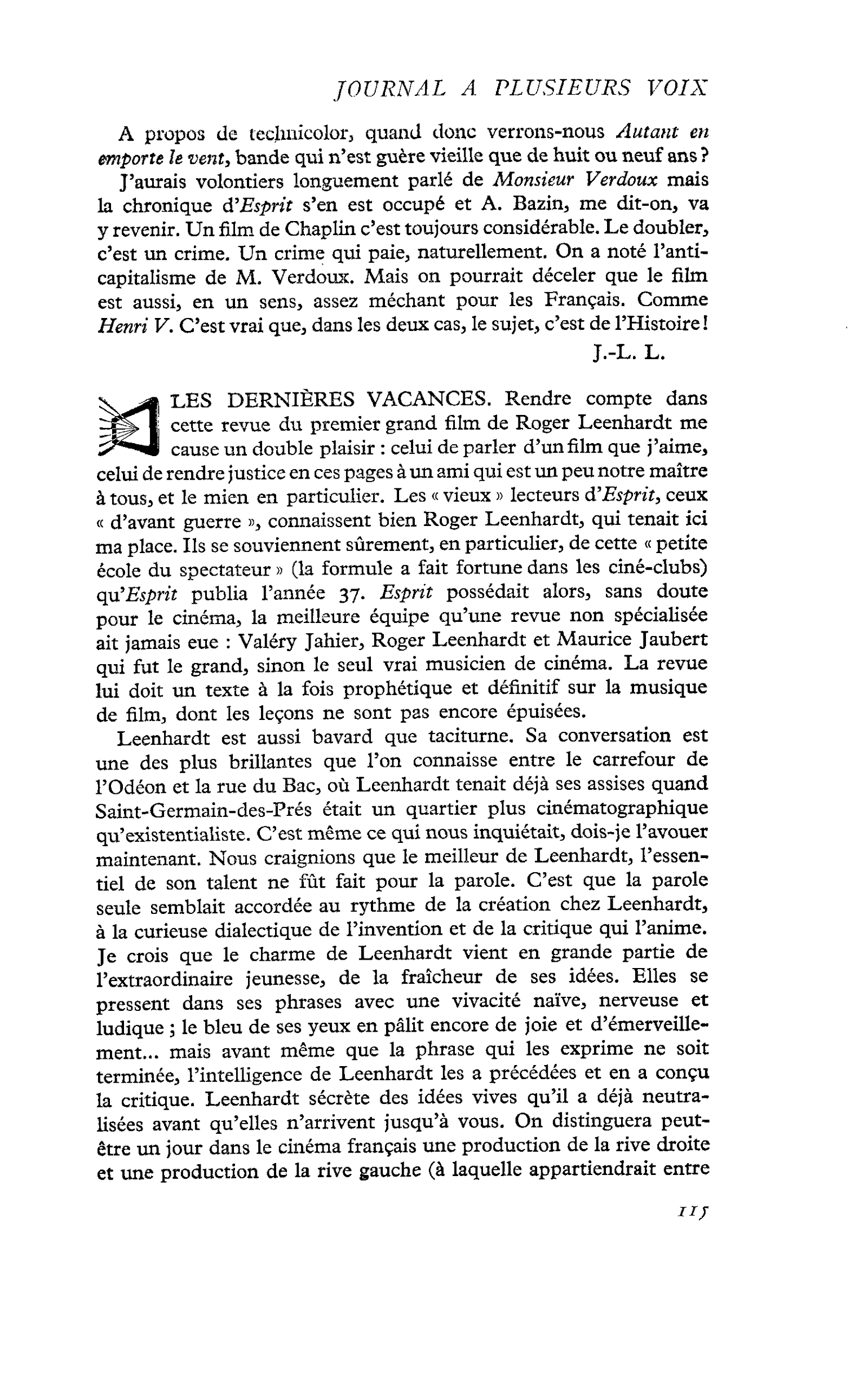 LES DERNIÈRES VACANCES