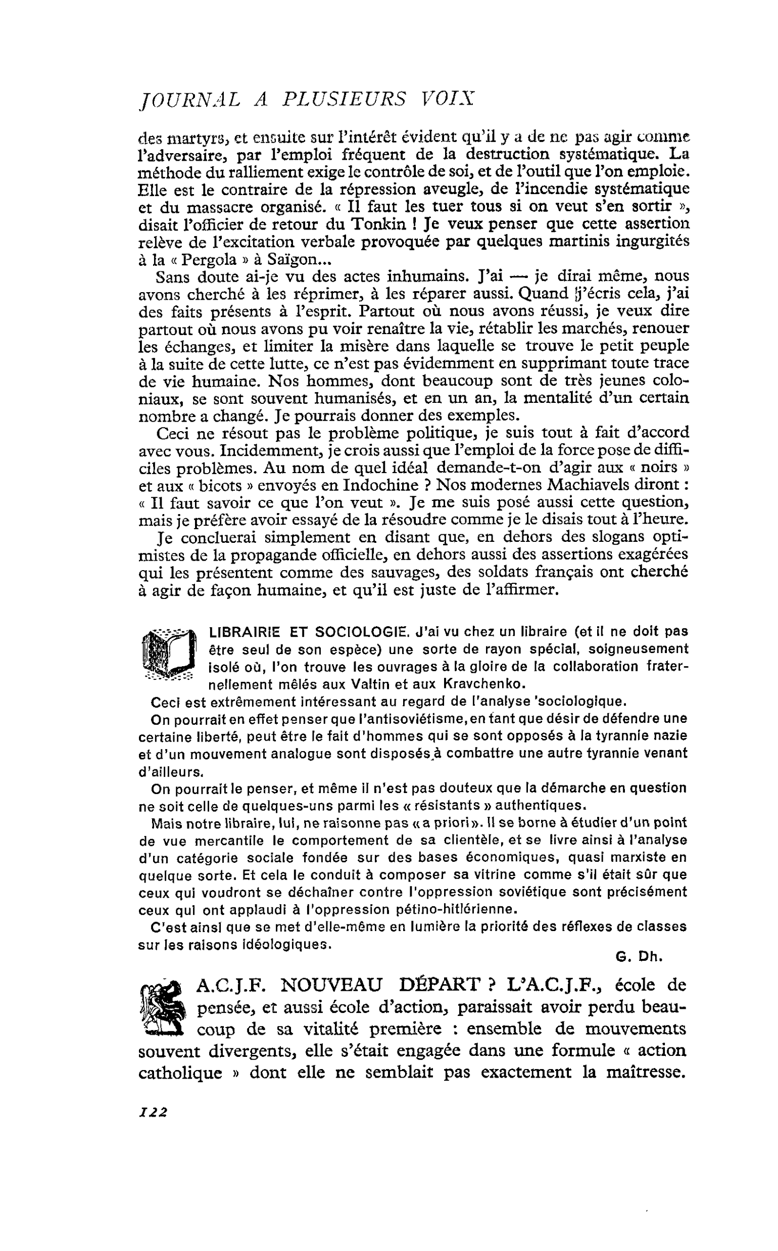 A.C.J.F. NOUVEAU DÉPART ? L’A.C.J.F.