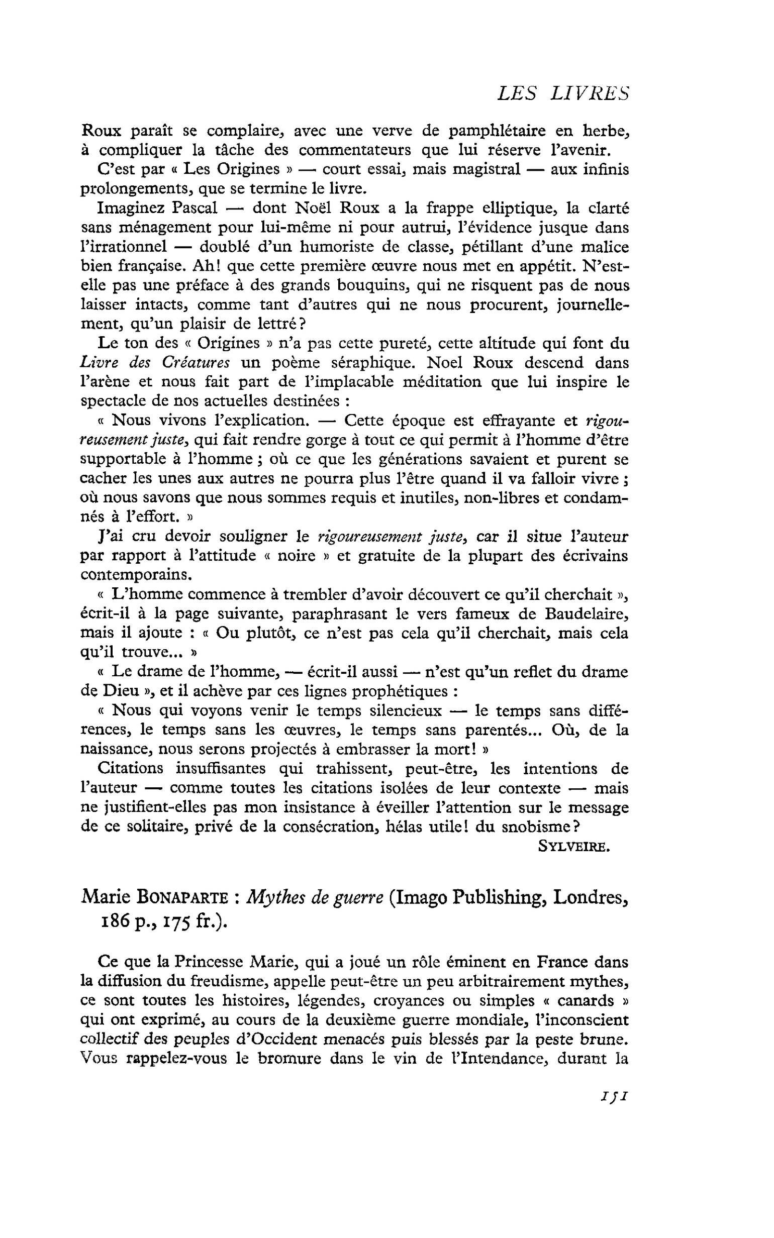 Marie Bonaparte : Mythes de guerre