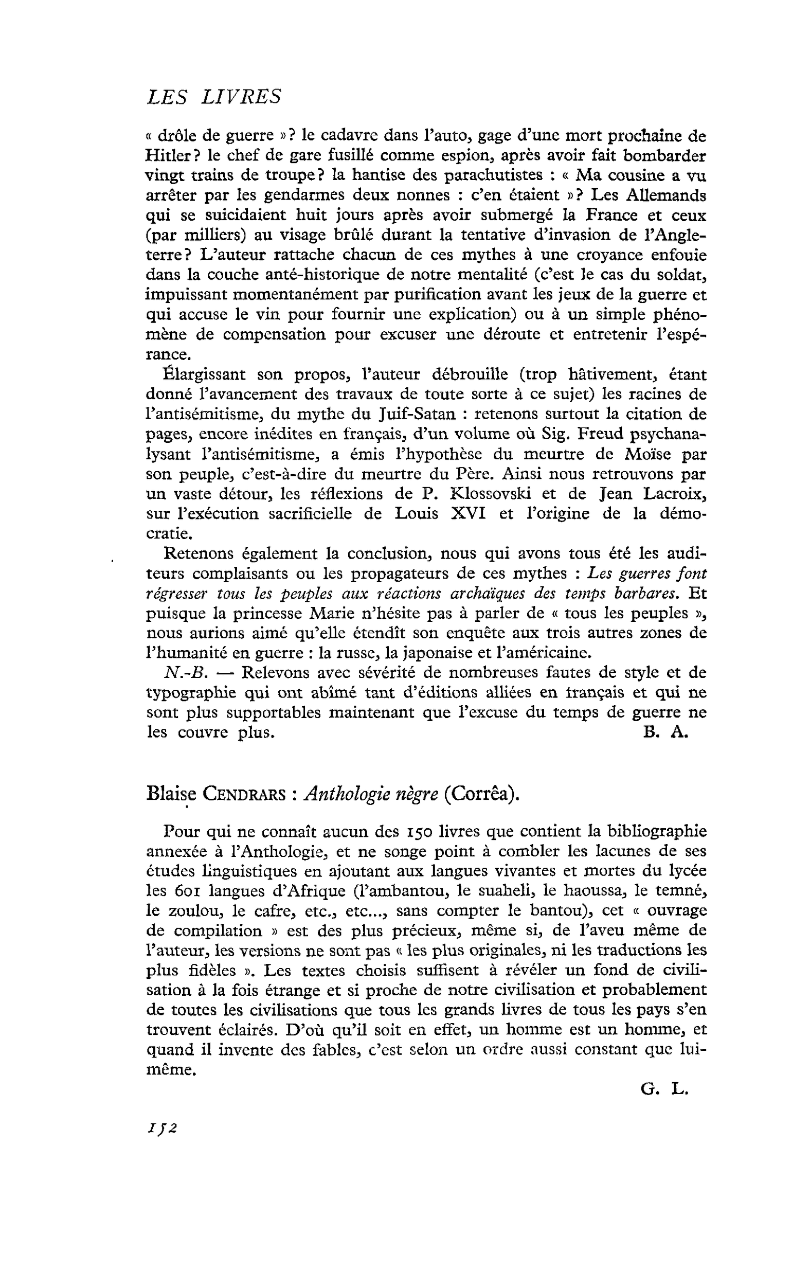 Biaise Cendrars : Anthologie nègre