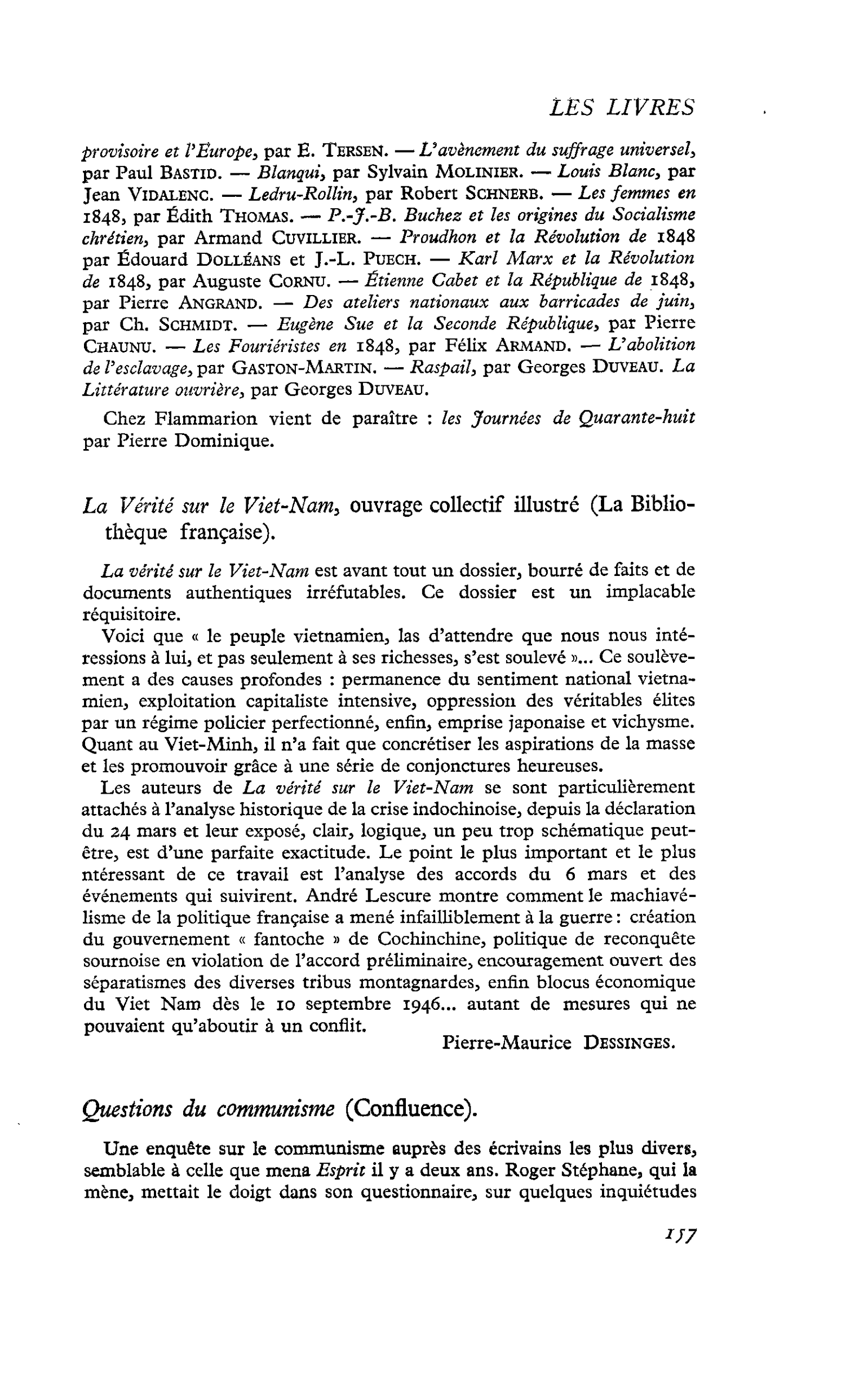 Questions du communisme