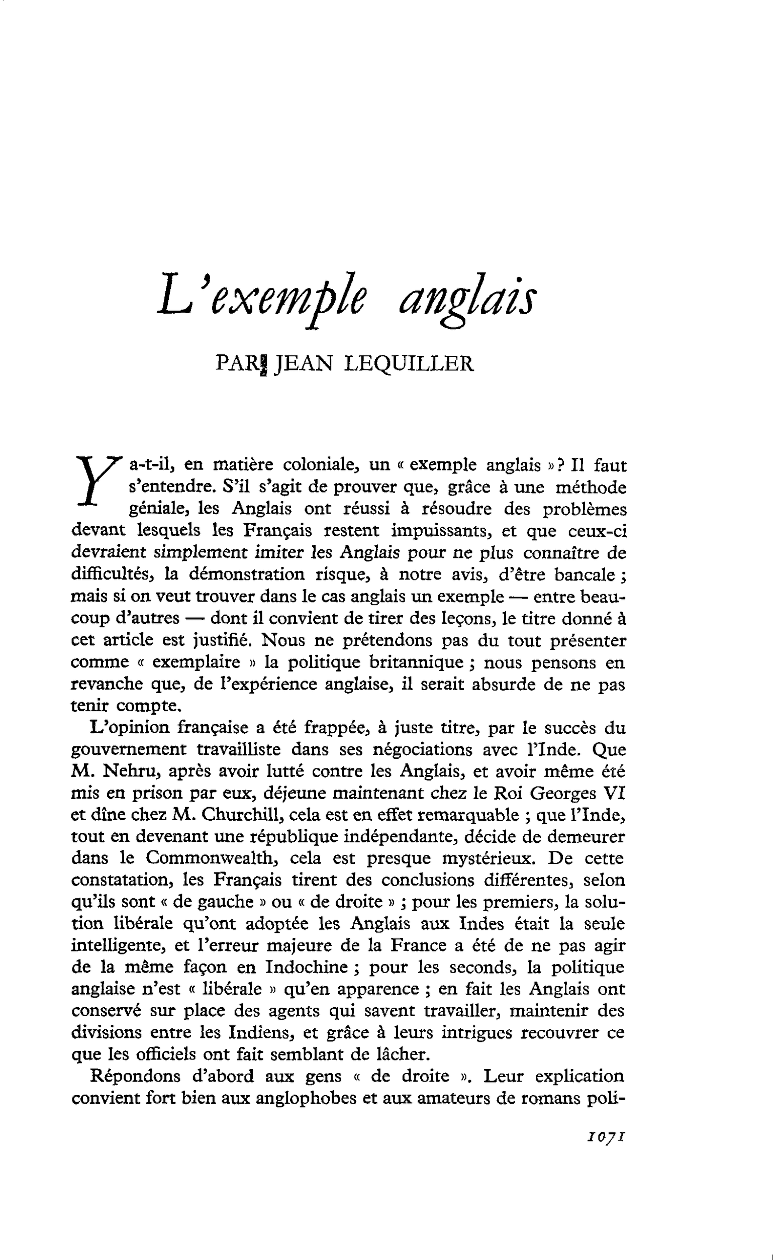L’exemple anglais