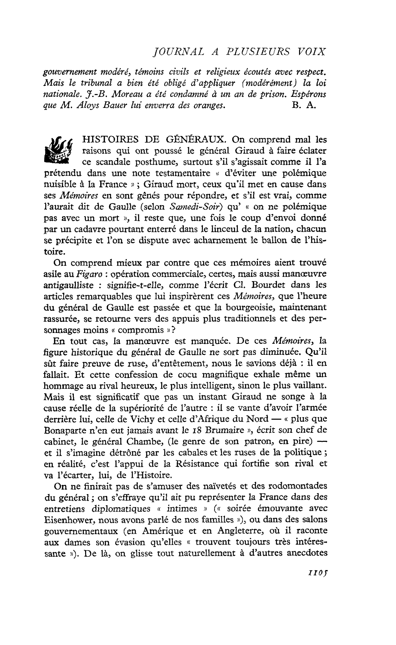HISTOIRES DE GÉNÉRAUX