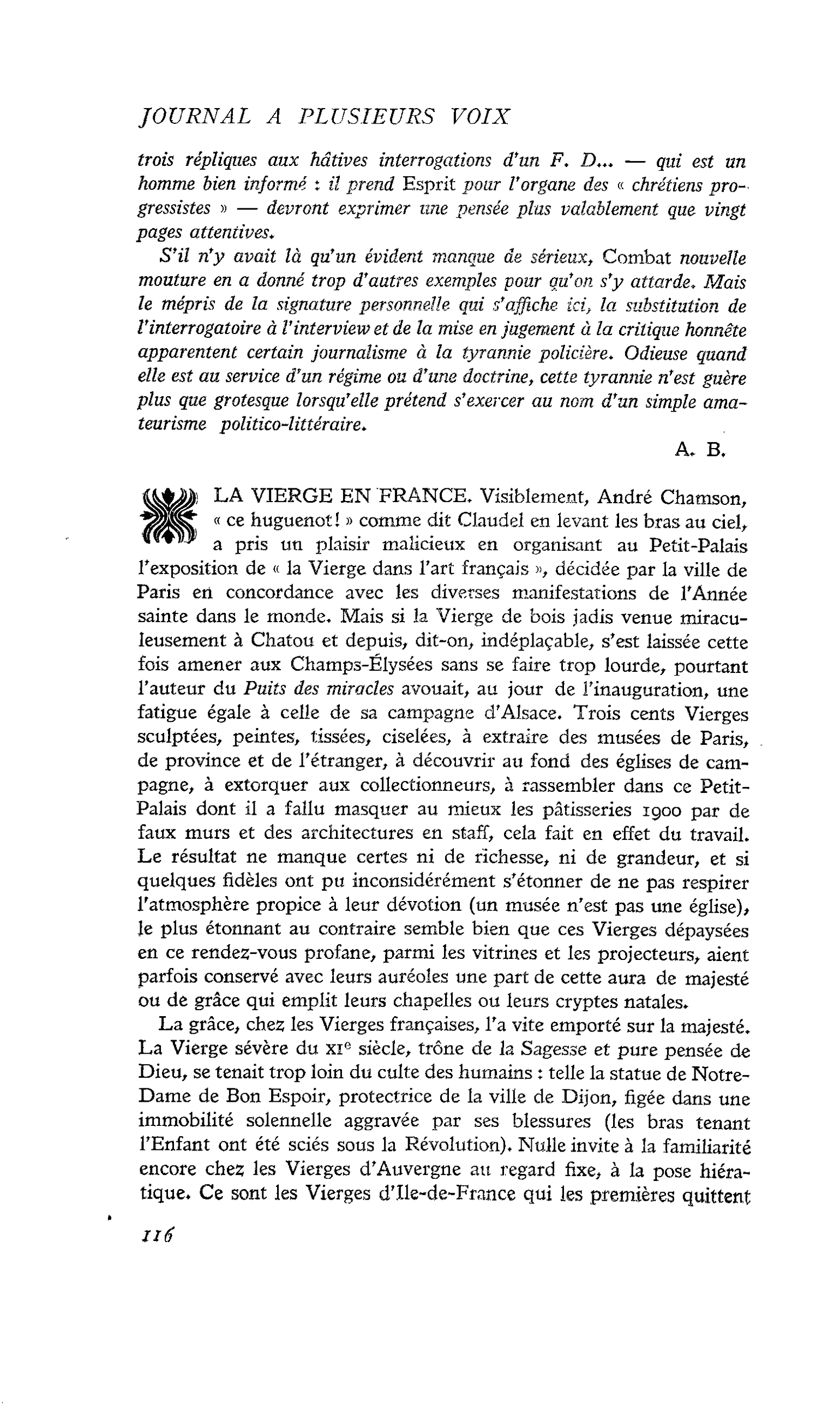 LA VIERGE EN FRANCE