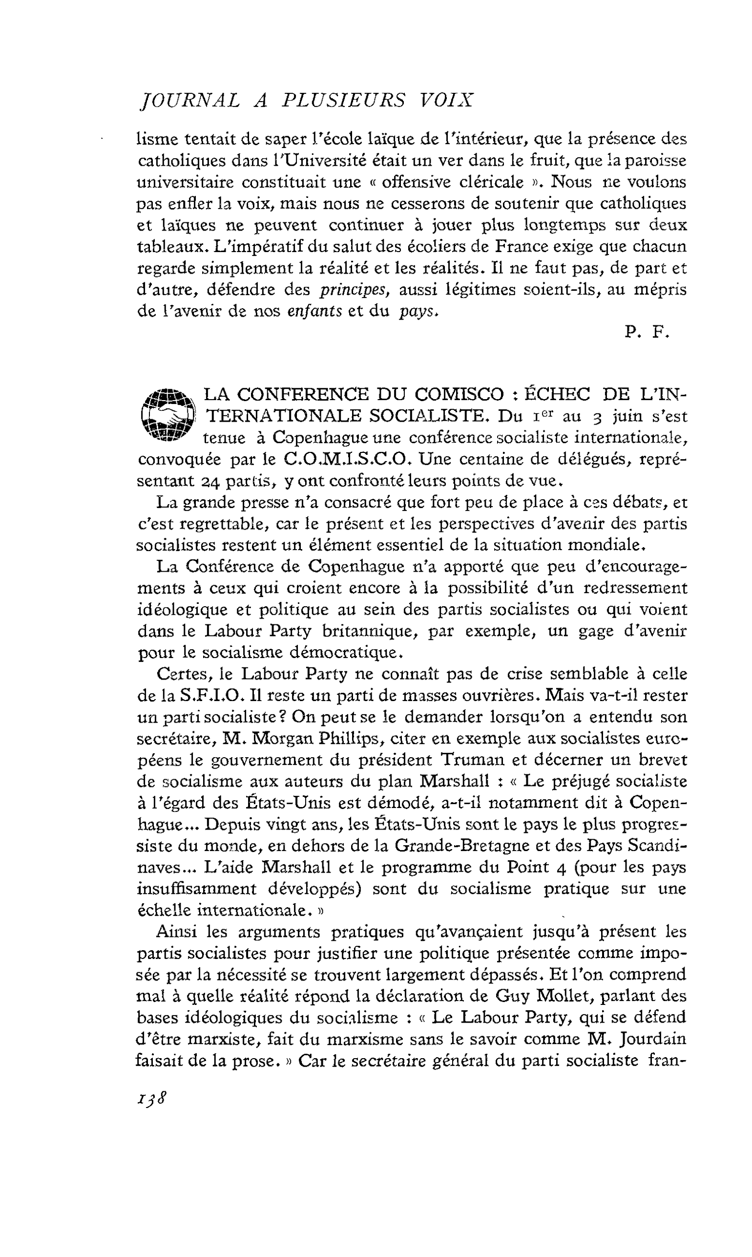 LA CONFERENCE DU COMISCO : ÉCHEC DE L’INTERNATIONALE SOCIALISTE
