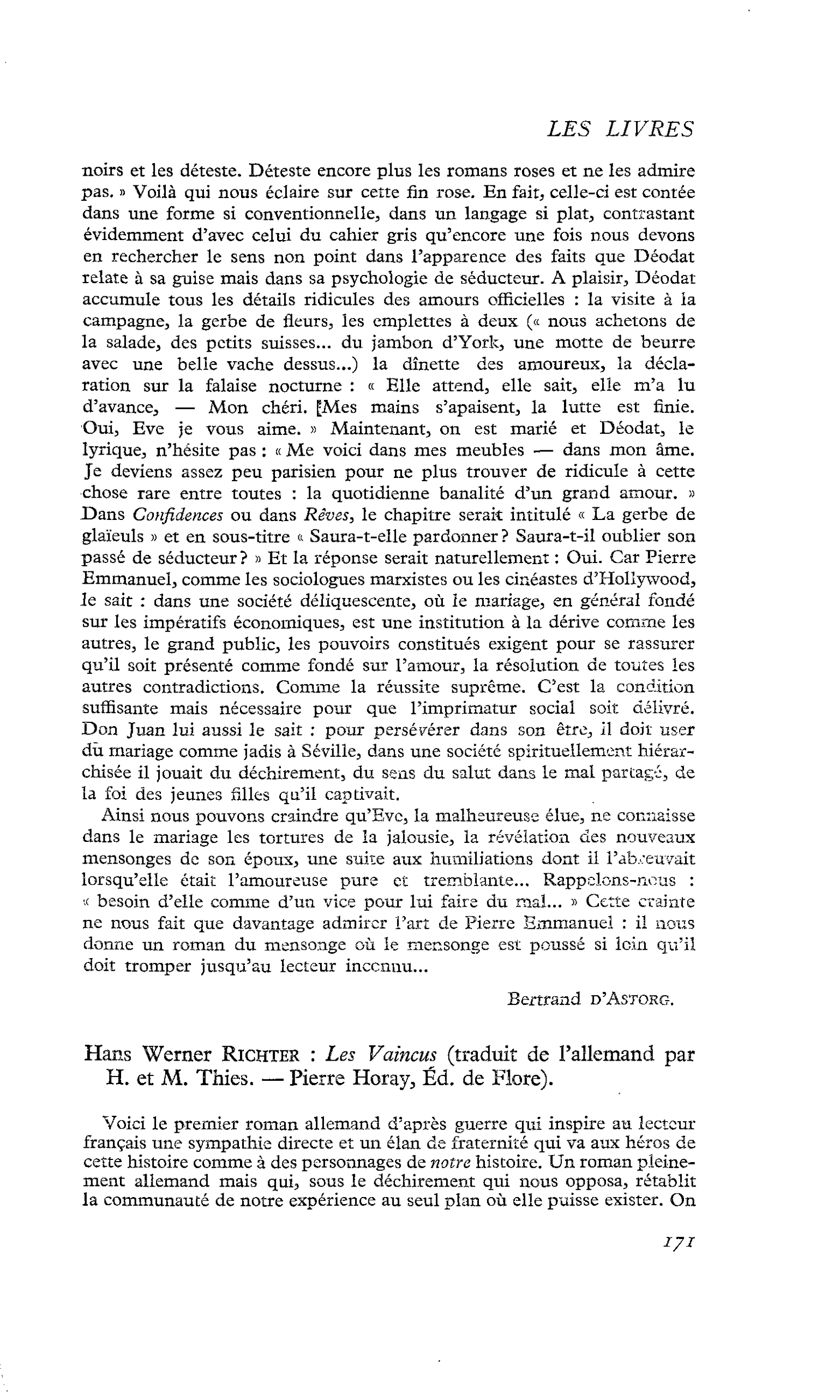 Hans Werner Richter : Les Vaincus