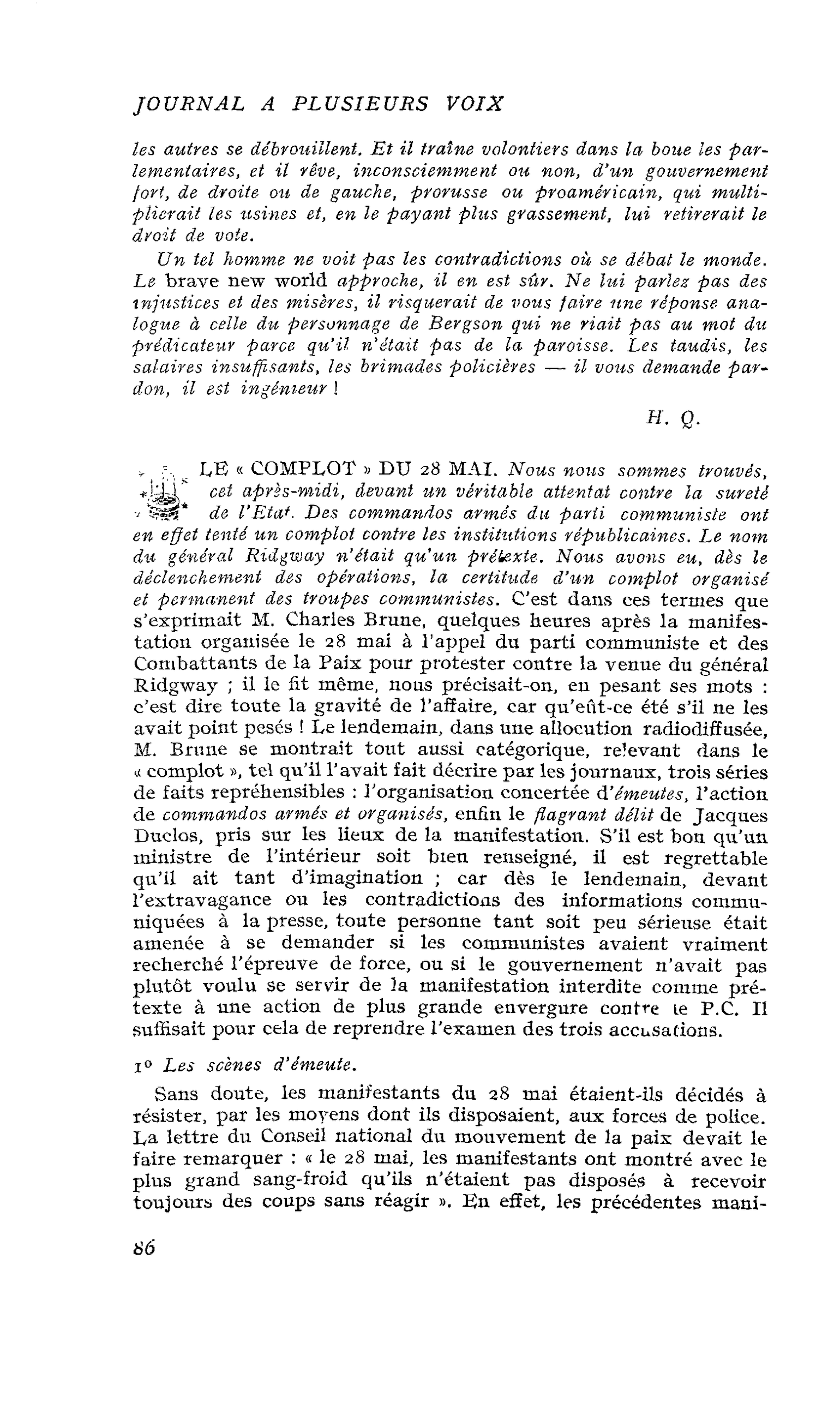 LE « COMPLOT » DU 28 MAI