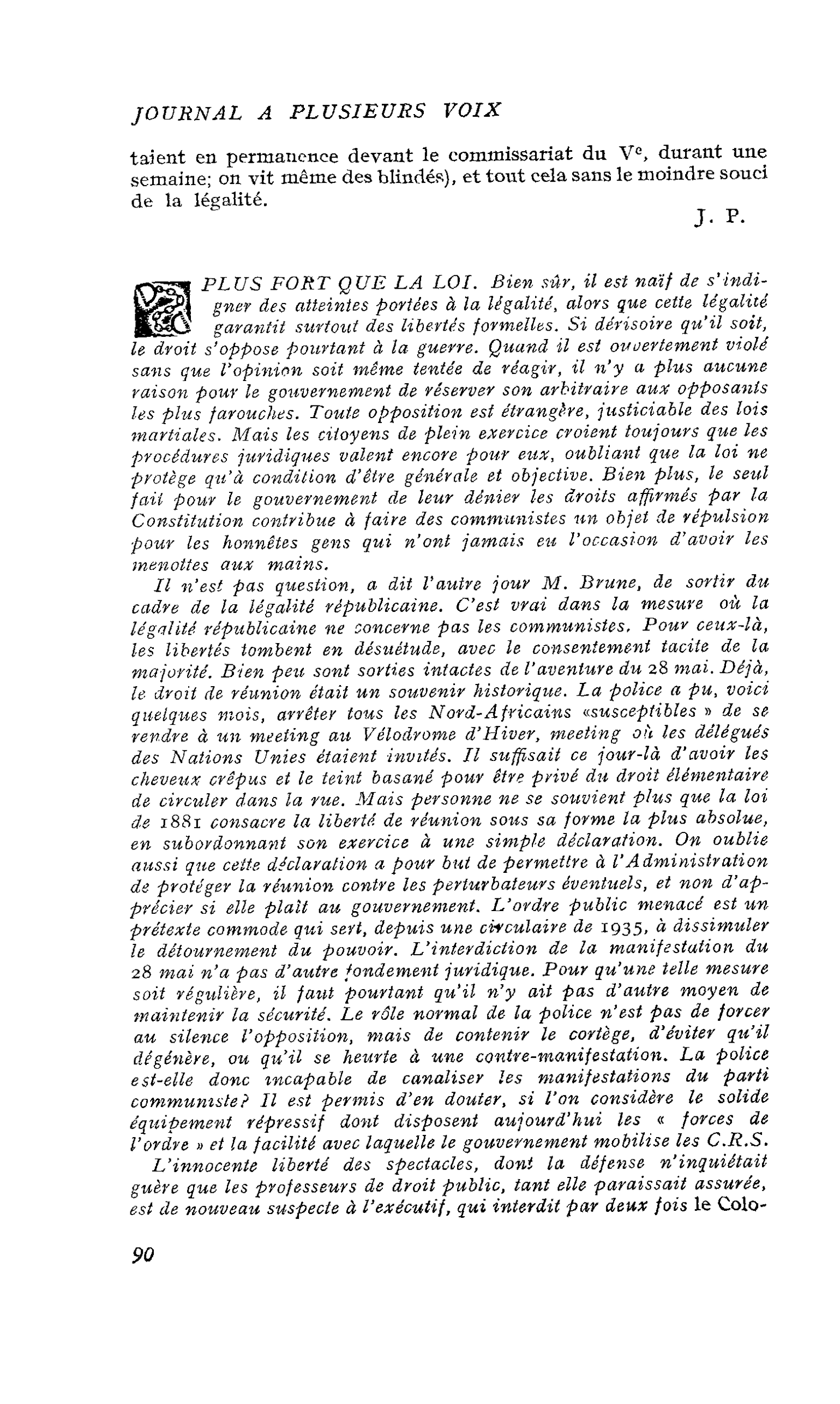 PLUS FORT QUE LA LOI