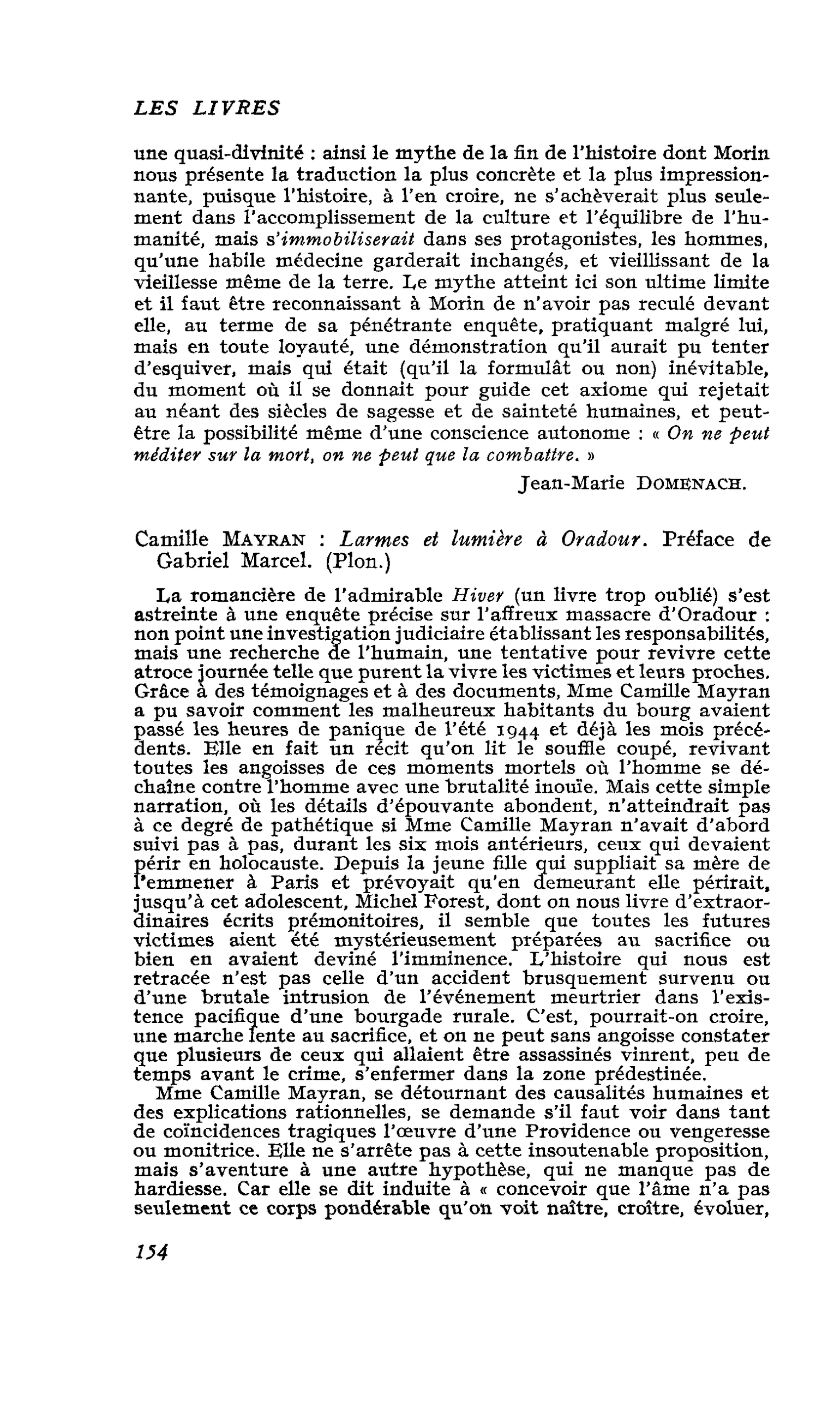 Camille Mayran : Larmes et lumière à Oradour