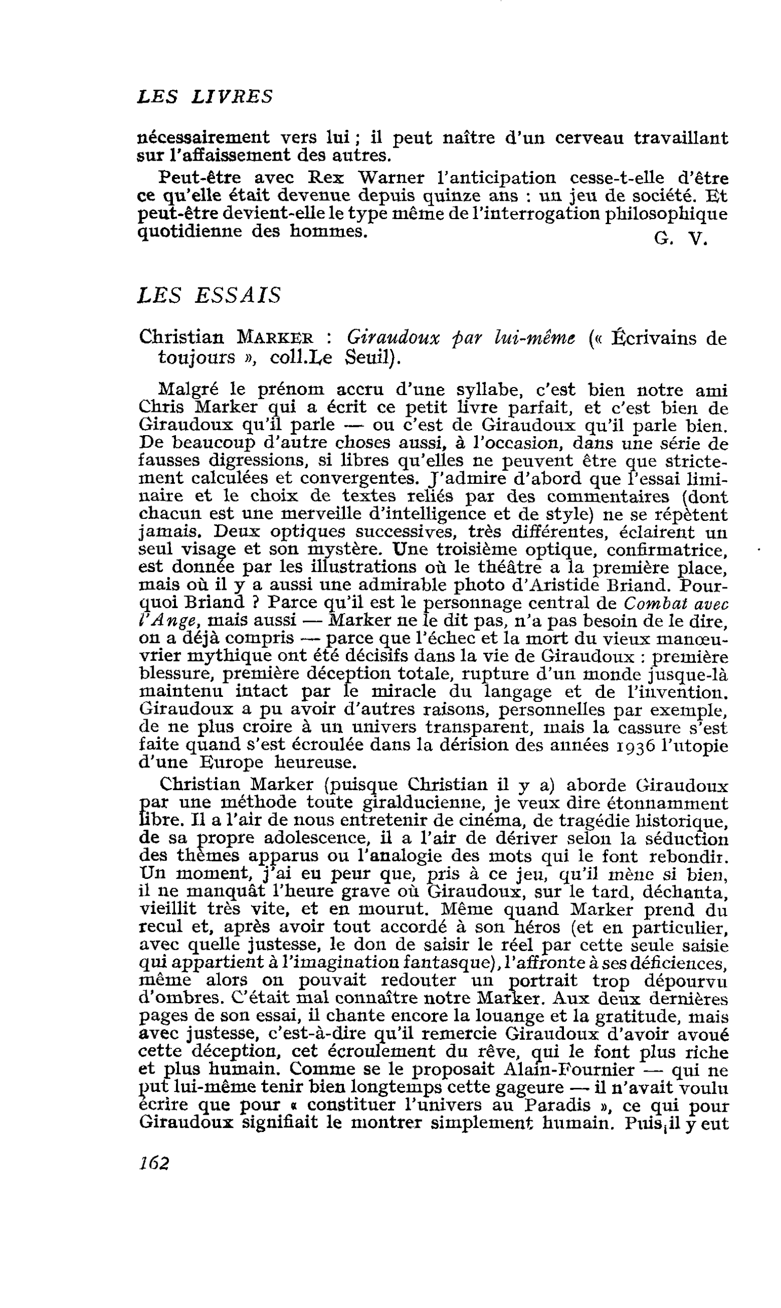 Christian Marker : Giraudoux par lui-même