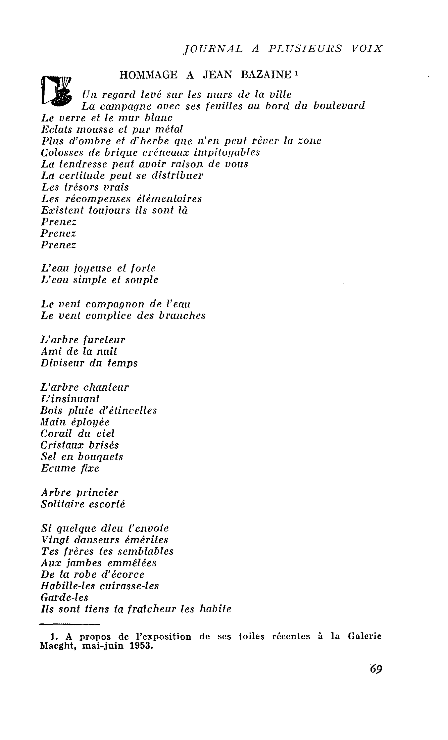 HOMMAGE A JEAN BAZAINE