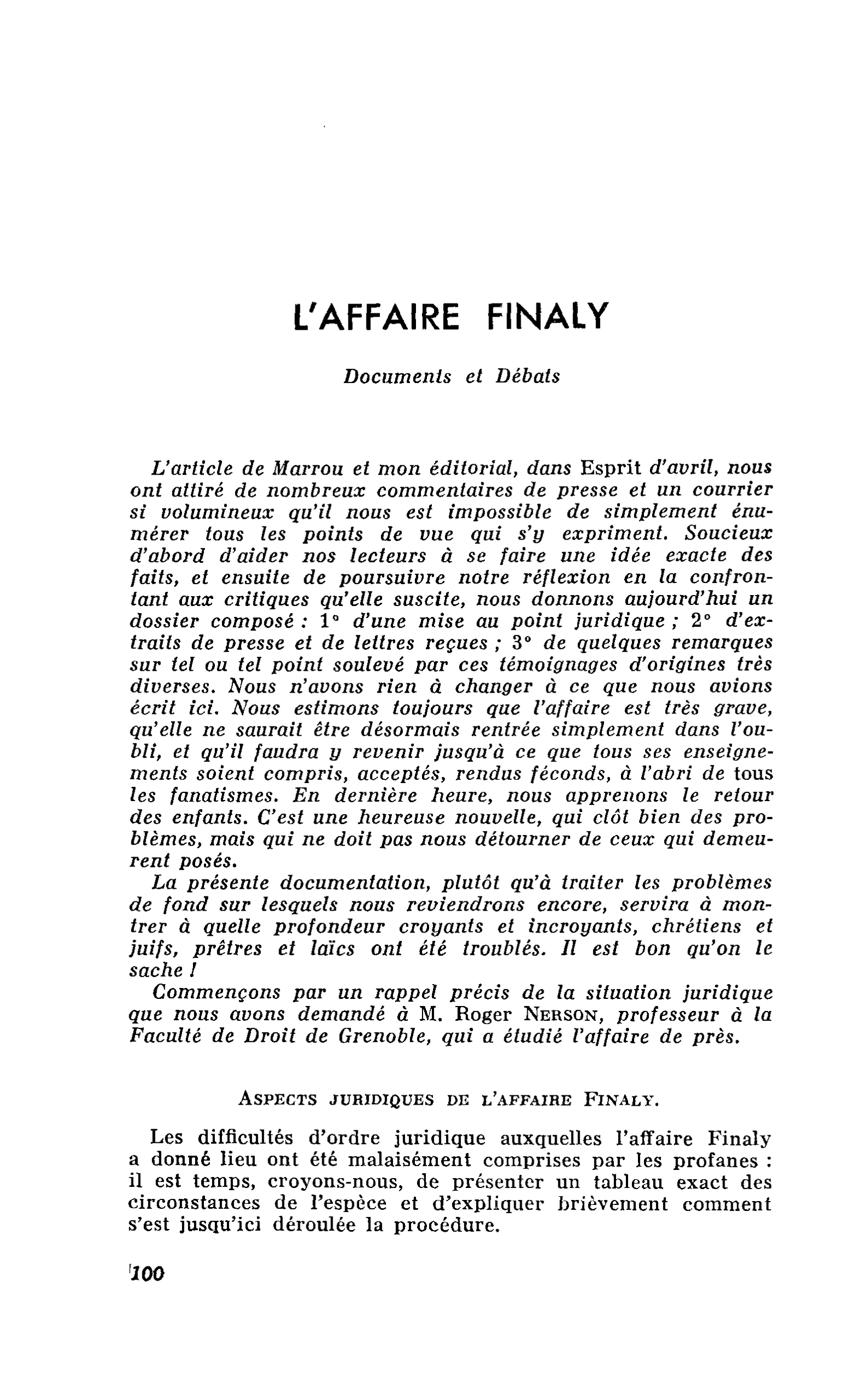 Documents et Débats