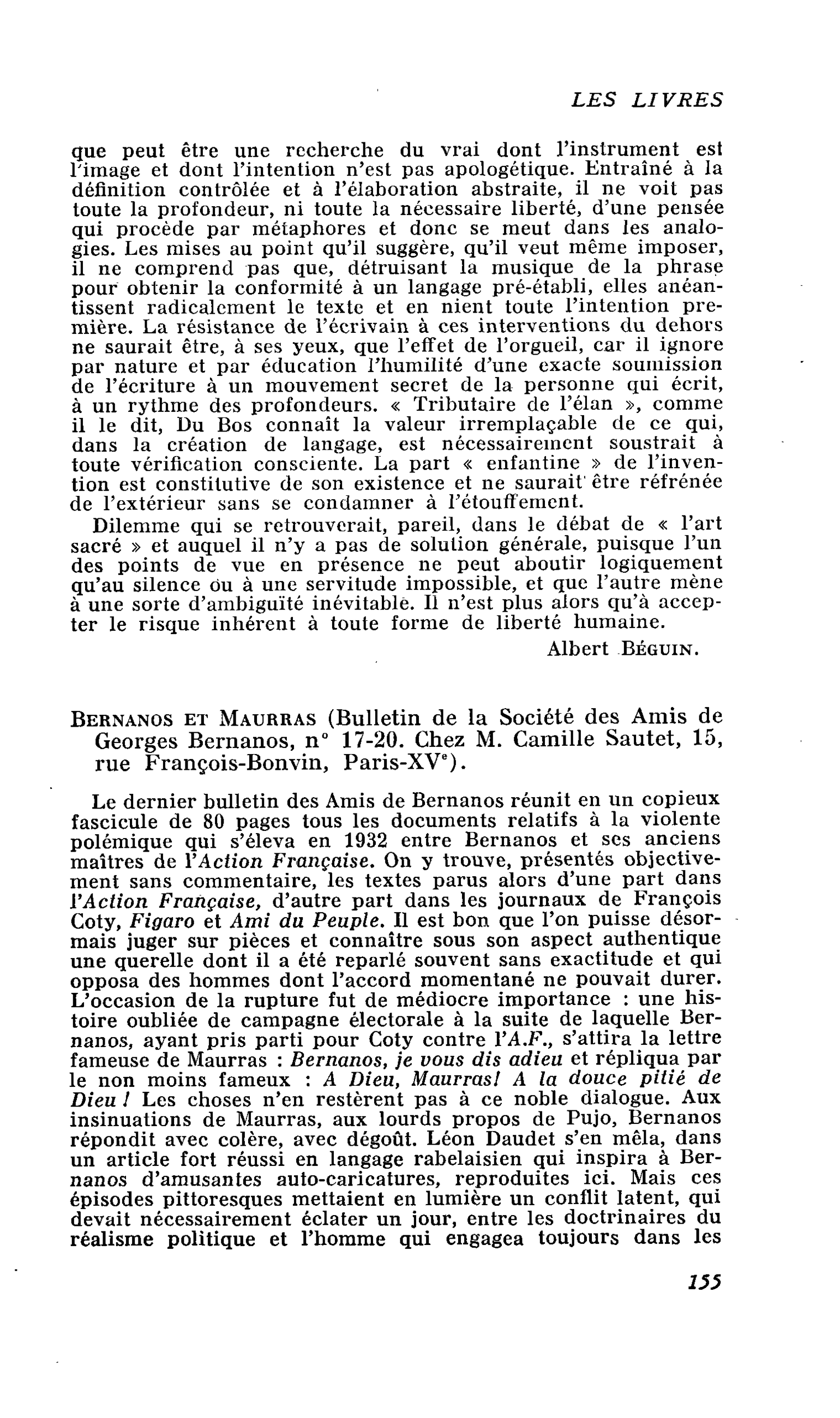 Bernanos et Maurras