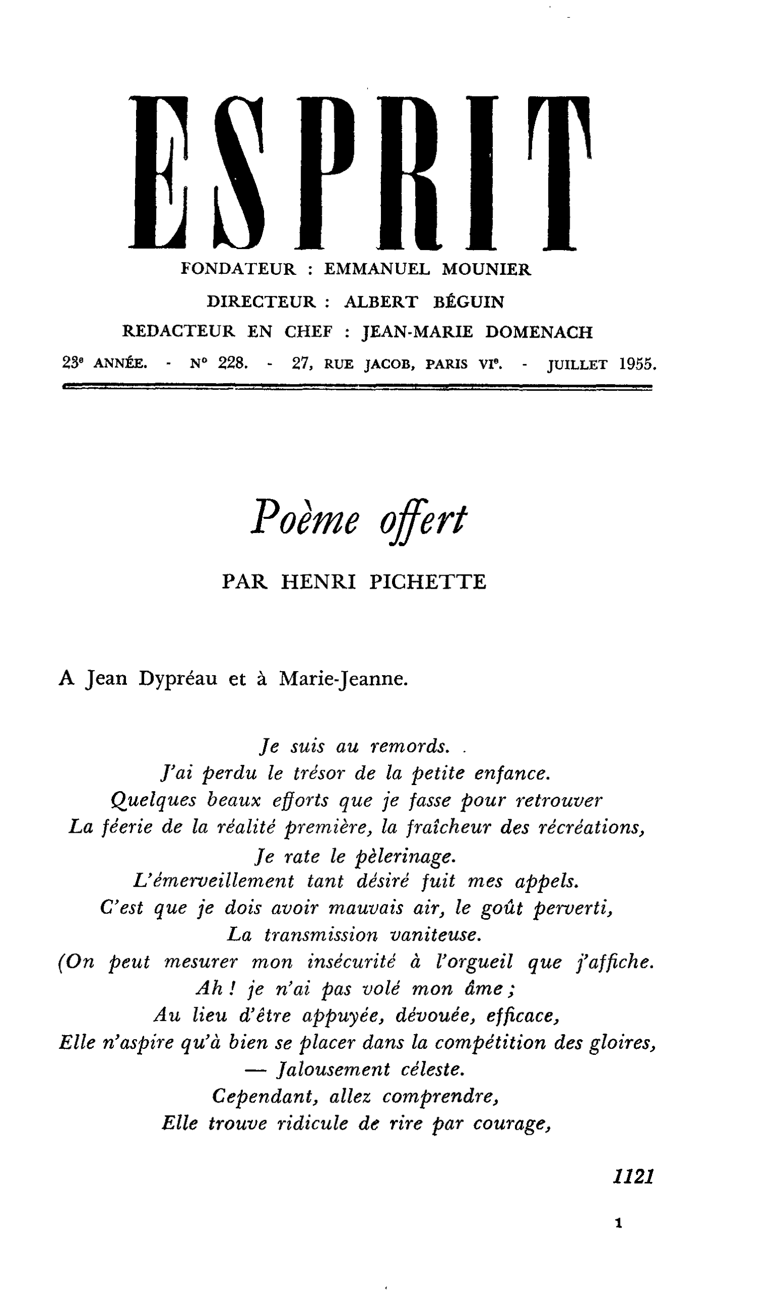 Poème offert
